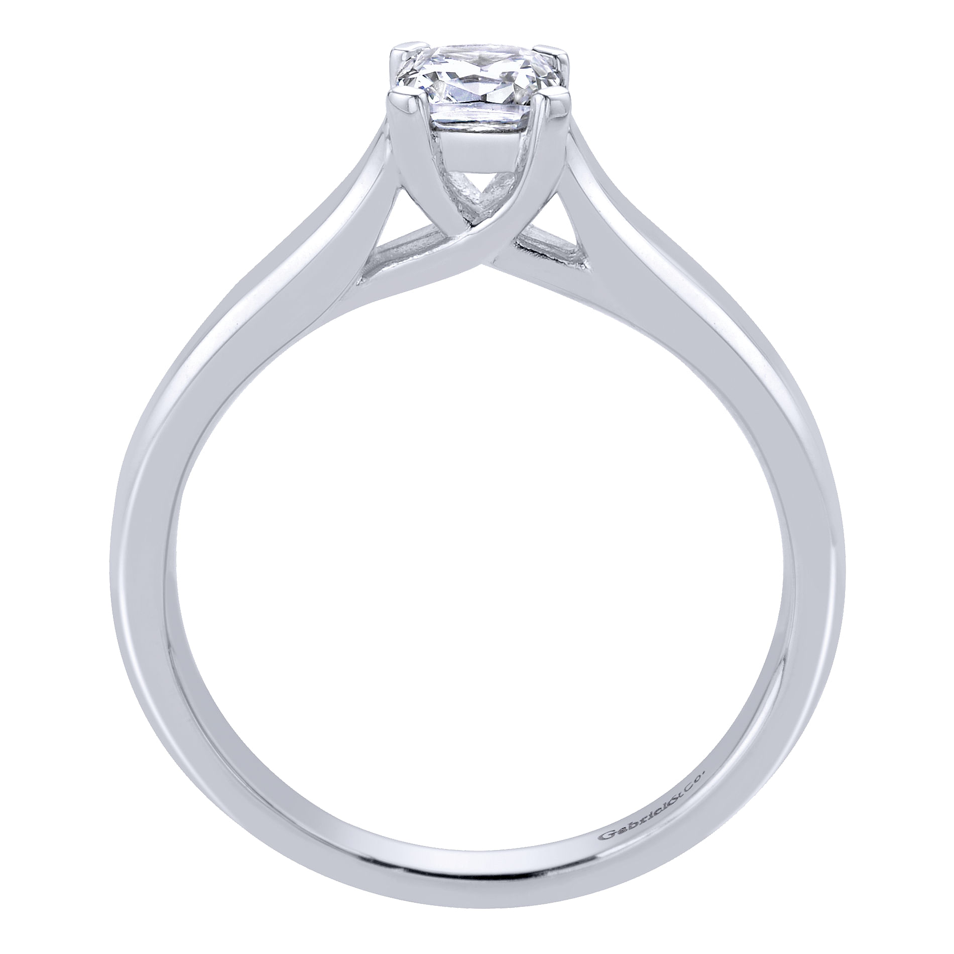 14k White Gold Solitaire Engagement Ring angle 2 14k White Gold Solitaire Engagement Ring angle 2