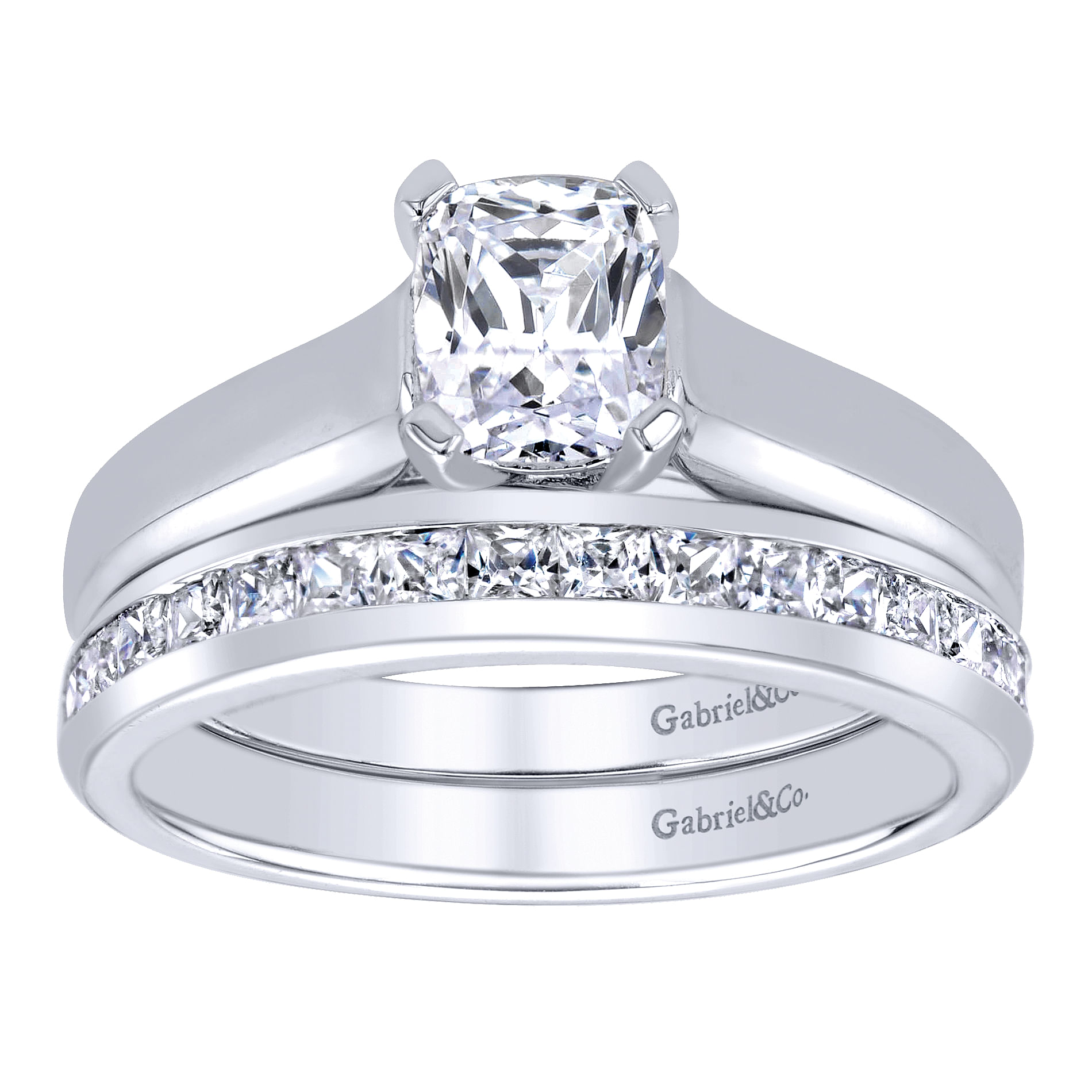 14k White Gold Solitaire Engagement Ring angle 4 14k White Gold Solitaire Engagement Ring angle 4