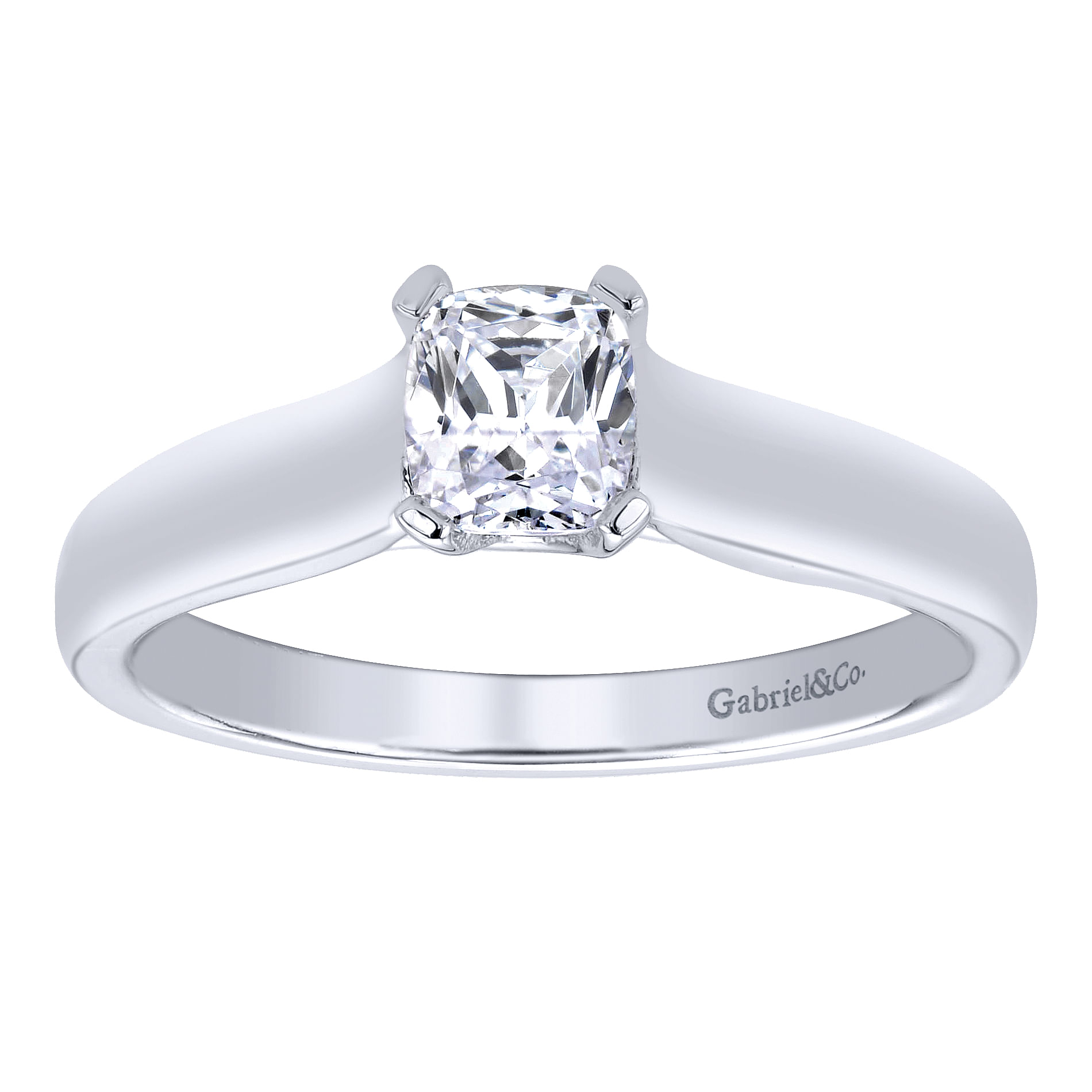 14k White Gold Solitaire Engagement Ring angle 5 14k White Gold Solitaire Engagement Ring angle 5