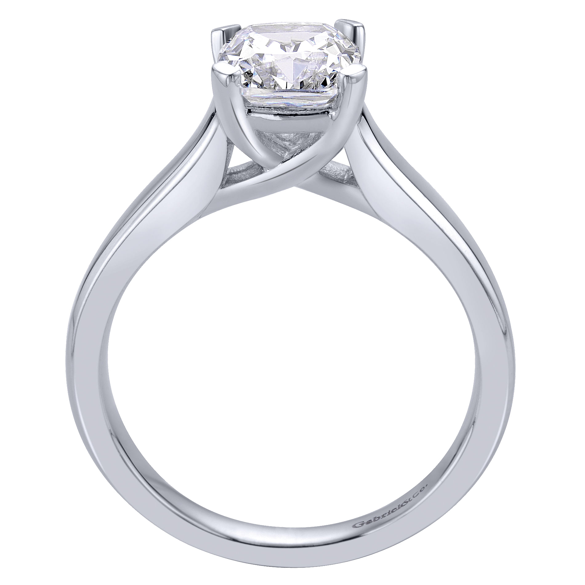 14k White Gold Solitaire Engagement Ring angle 2 14k White Gold Solitaire Engagement Ring angle 2