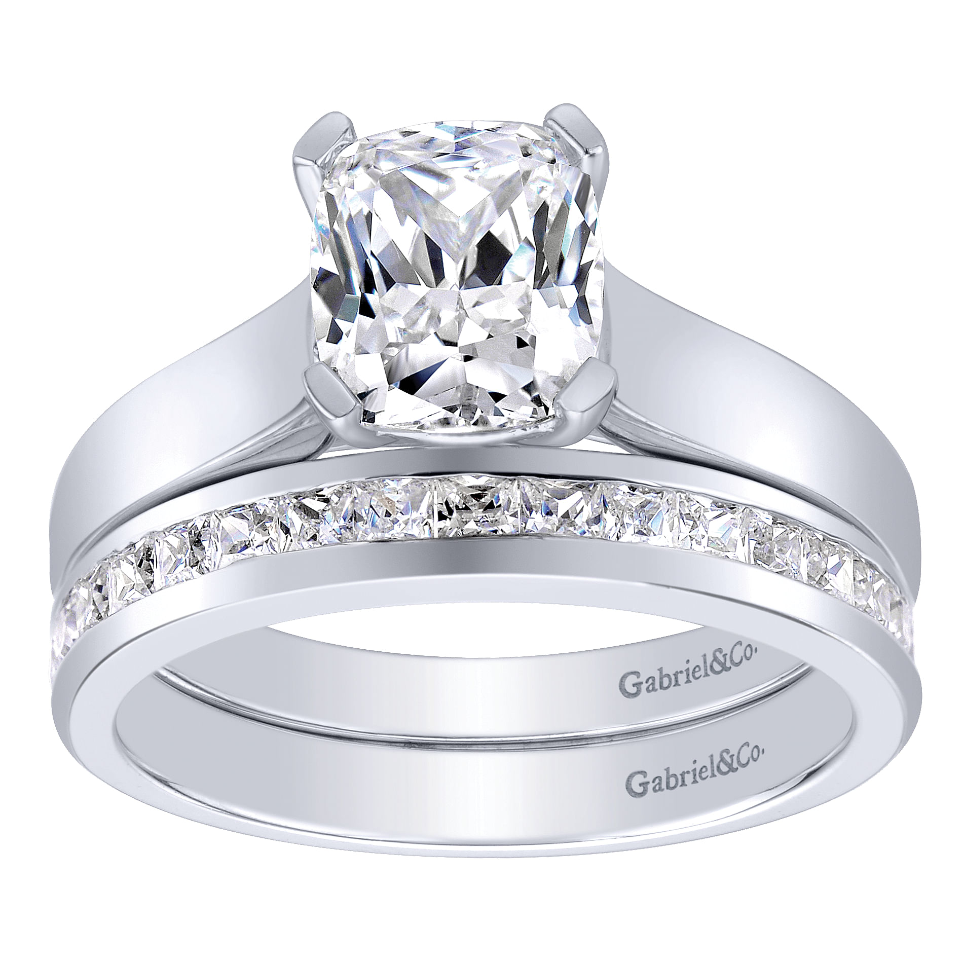 14k White Gold Solitaire Engagement Ring angle 4 14k White Gold Solitaire Engagement Ring angle 4