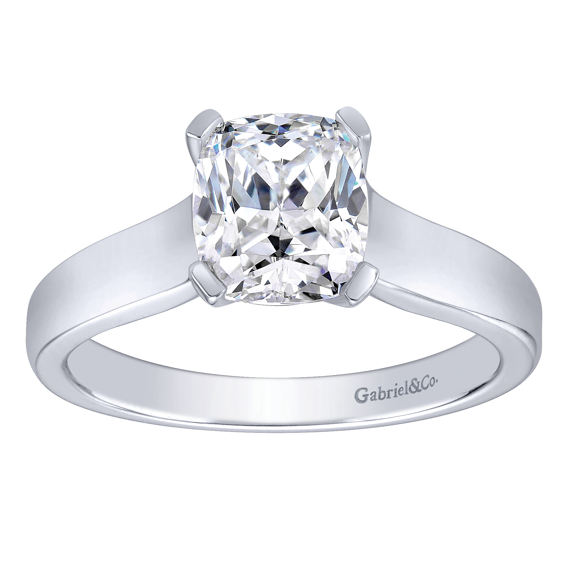 14k White Gold Solitaire Engagement Ring angle 5 14k White Gold Solitaire Engagement Ring angle 5
