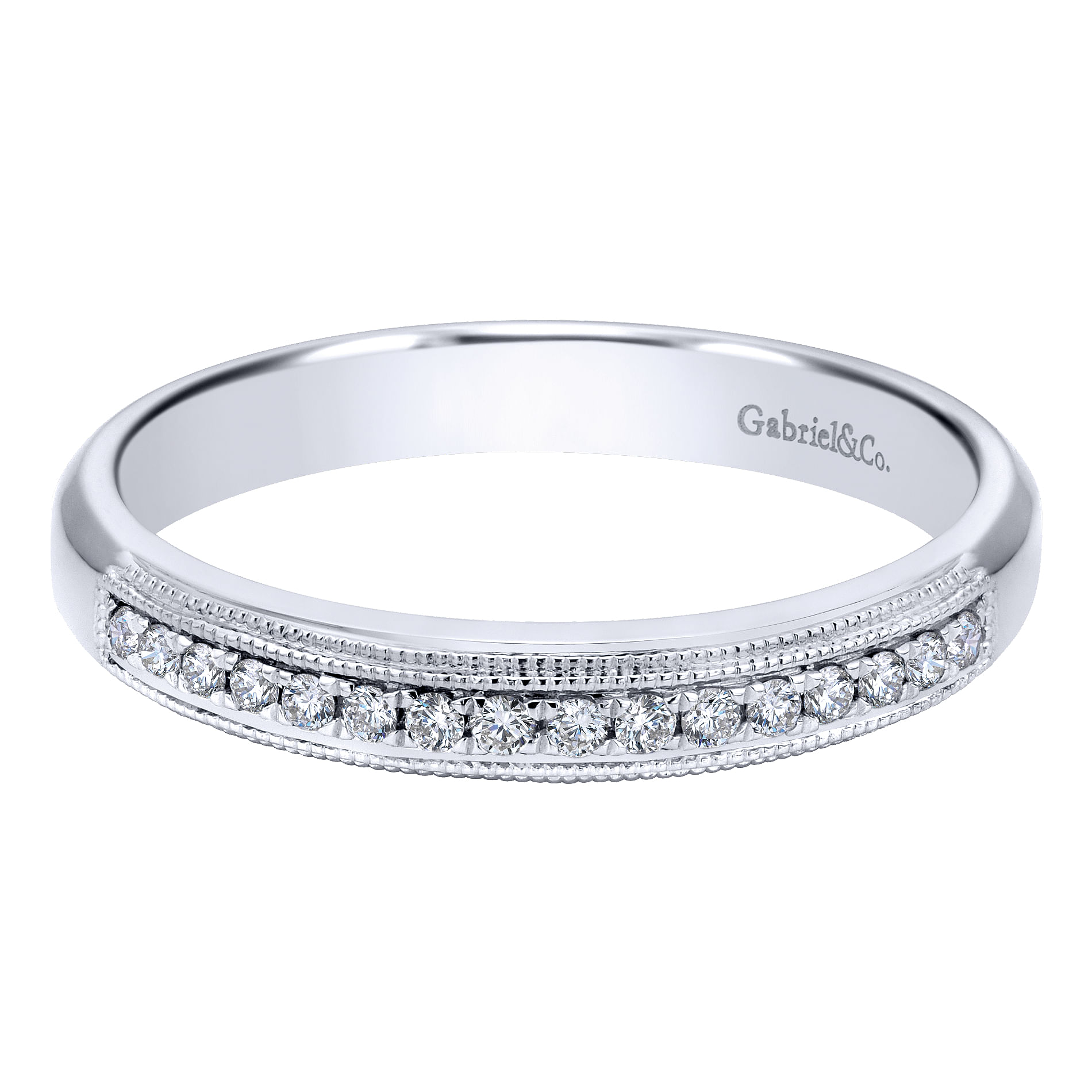 14k White Gold Round Straight 14k White Gold Round Straight