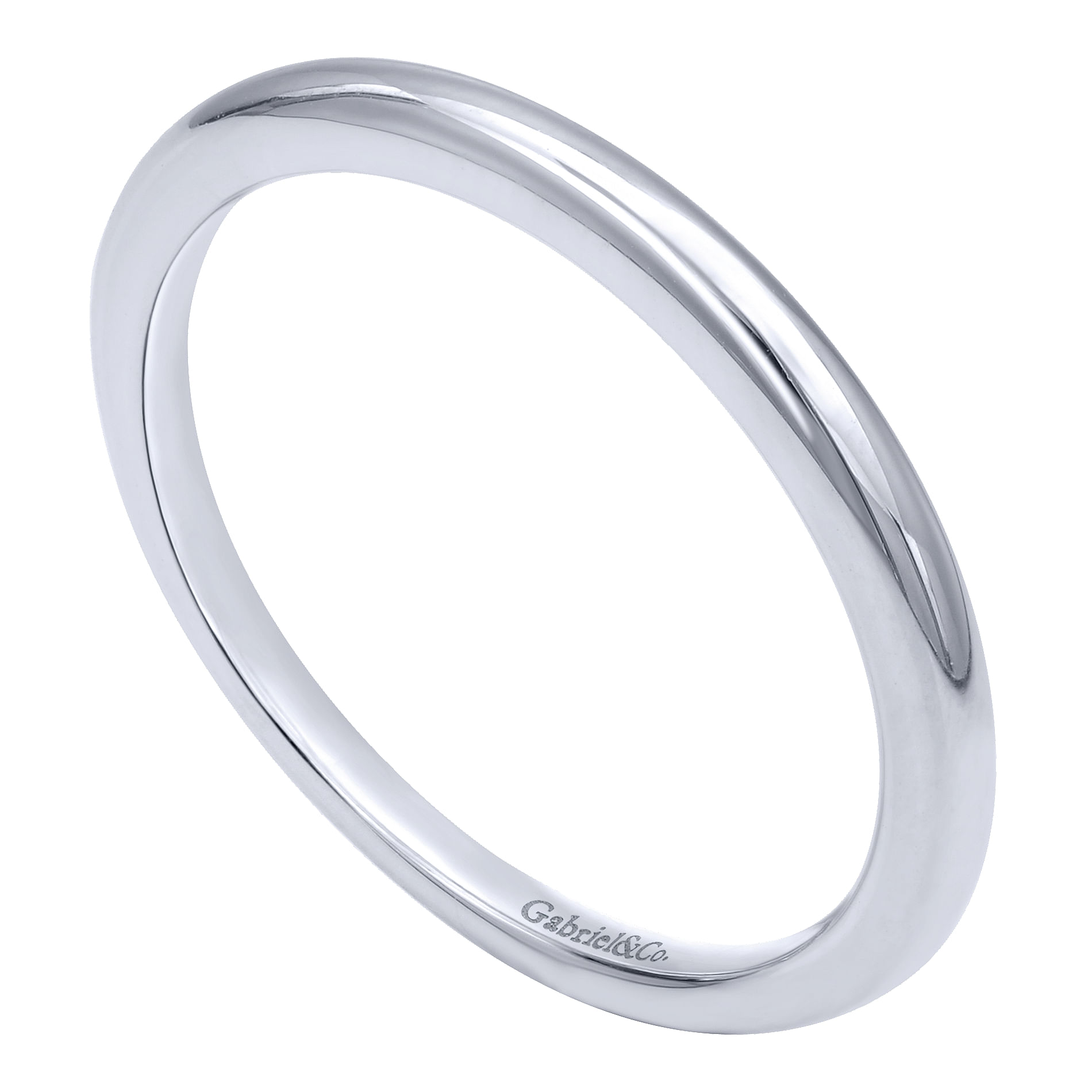 14k White Gold Straight Wedding Band angle 3 14k White Gold Straight Wedding Band angle 3