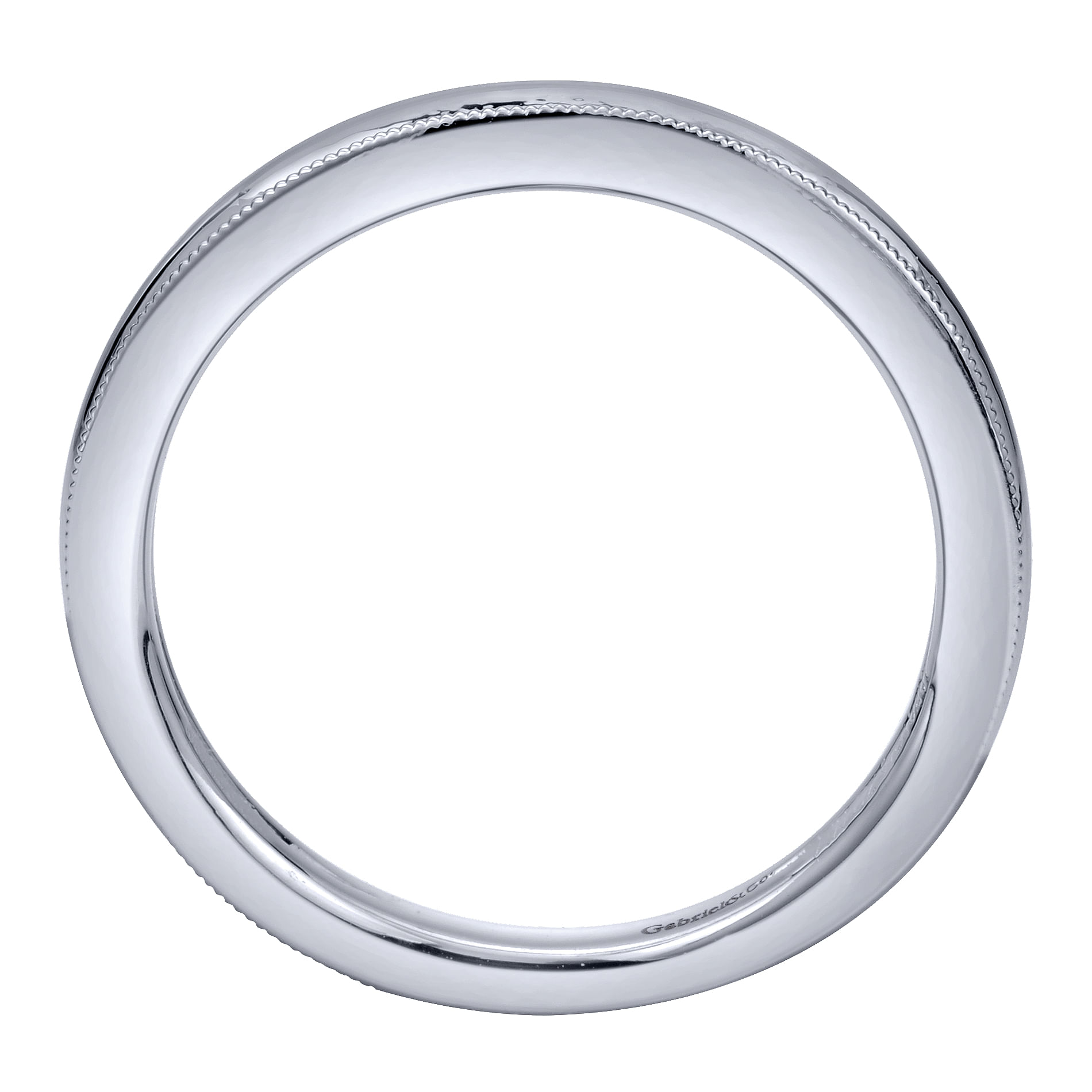 14k White Gold Straight Wedding Band angle 2 14k White Gold Straight Wedding Band angle 2