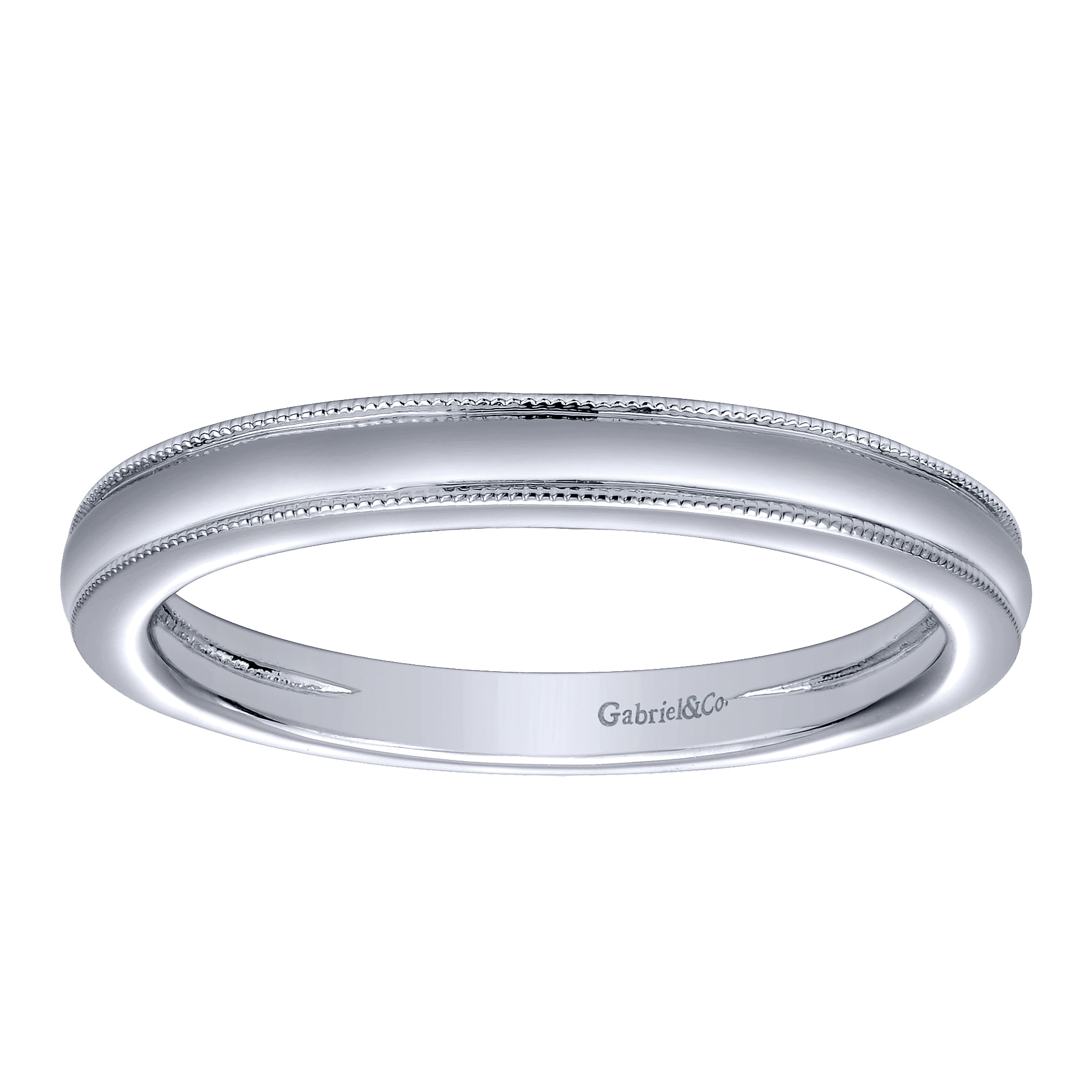 14k White Gold Straight Wedding Band angle 5 14k White Gold Straight Wedding Band angle 5