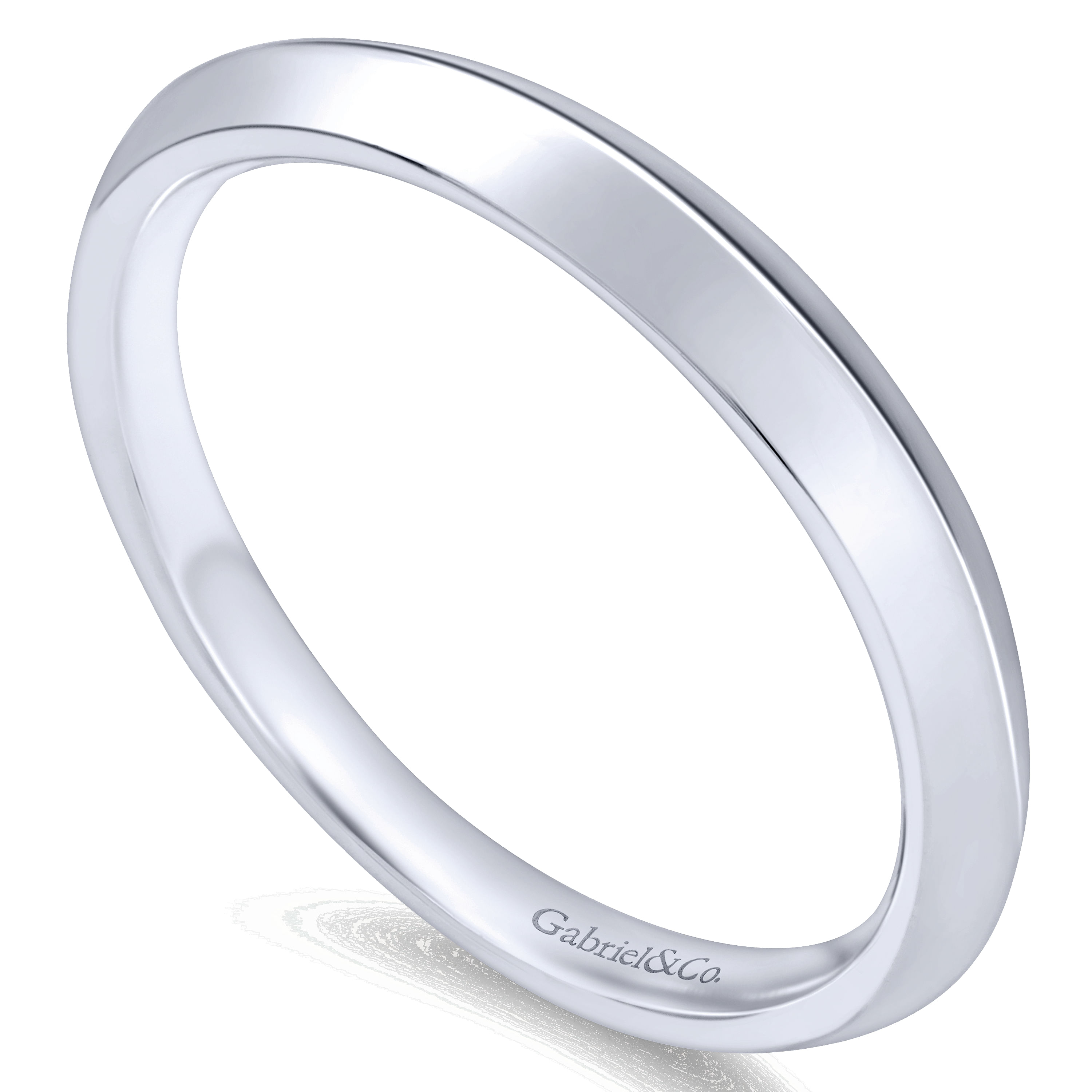 14k White Gold Straight Wedding Band angle 3 14k White Gold Straight Wedding Band angle 3