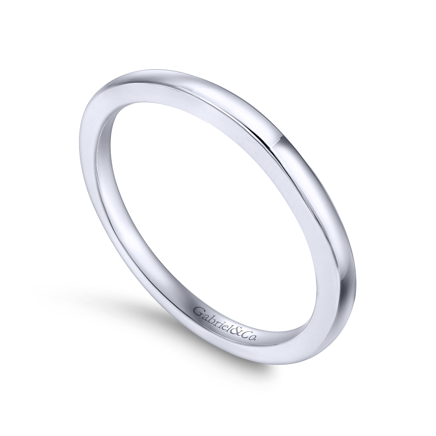 14k White Gold Straight Wedding Band angle 3 14k White Gold Straight Wedding Band angle 3