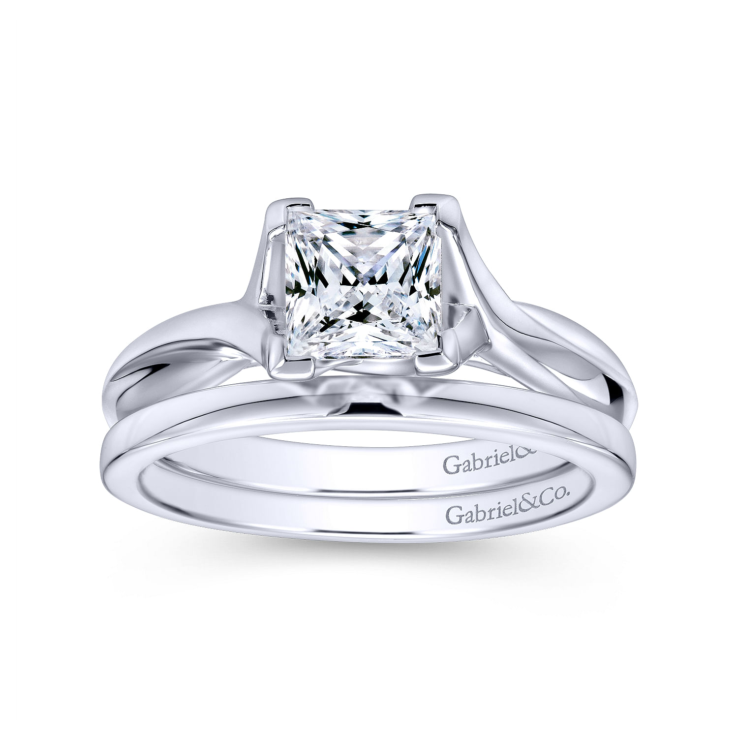 14k White Gold Straight Wedding Band angle 4 14k White Gold Straight Wedding Band angle 4