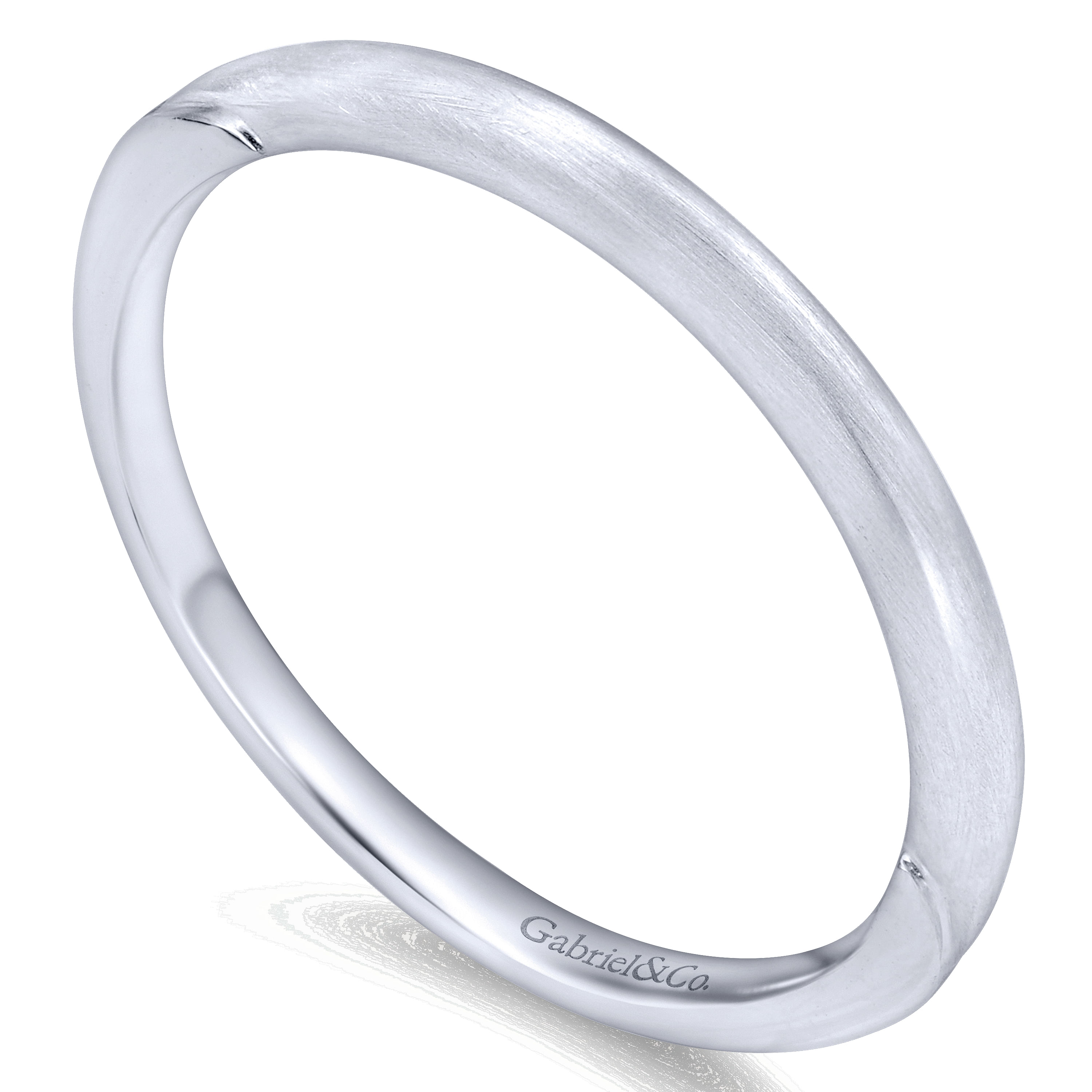 14k White Gold Straight Wedding Band angle 3 14k White Gold Straight Wedding Band angle 3