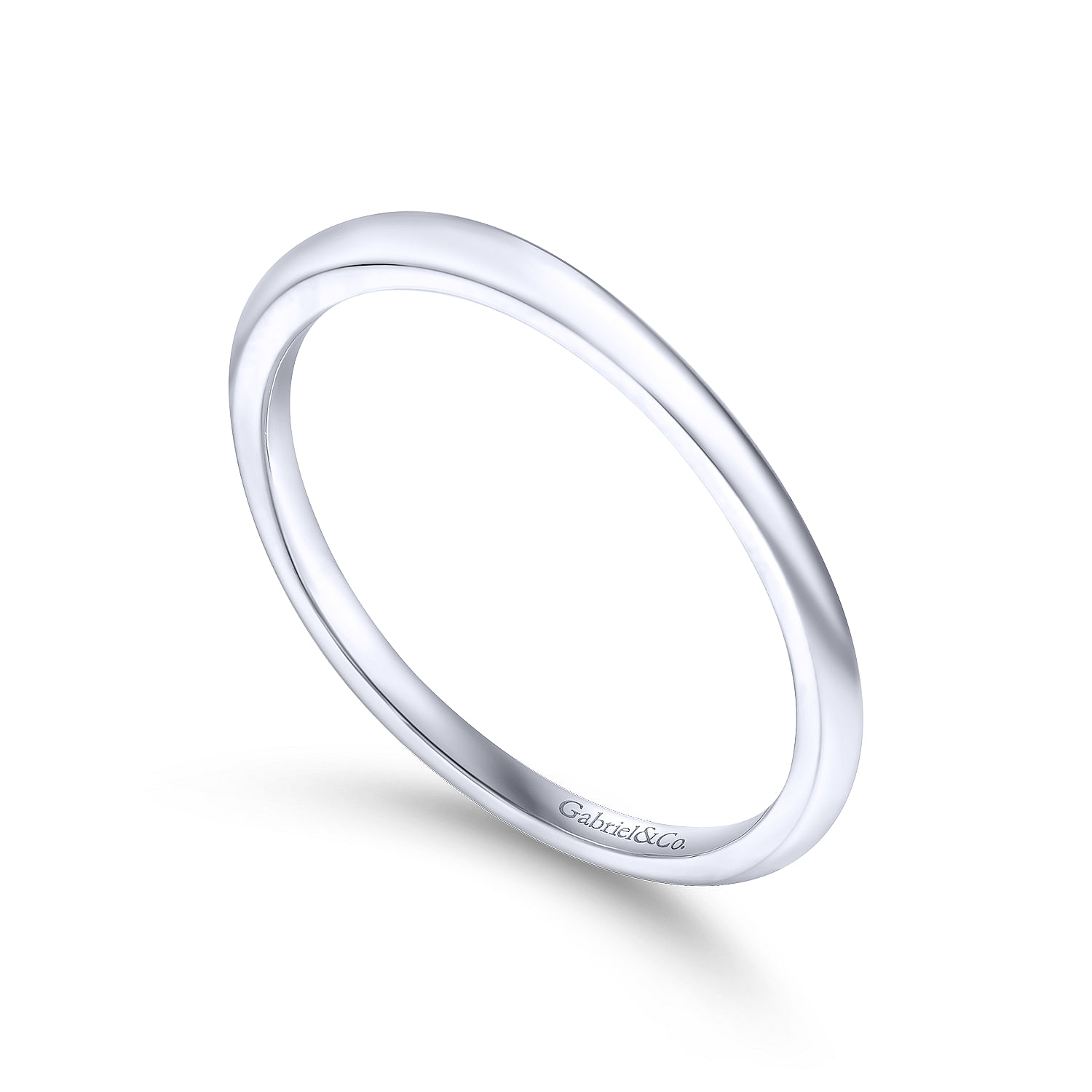 14k White Gold Straight Wedding Band angle 3 14k White Gold Straight Wedding Band angle 3