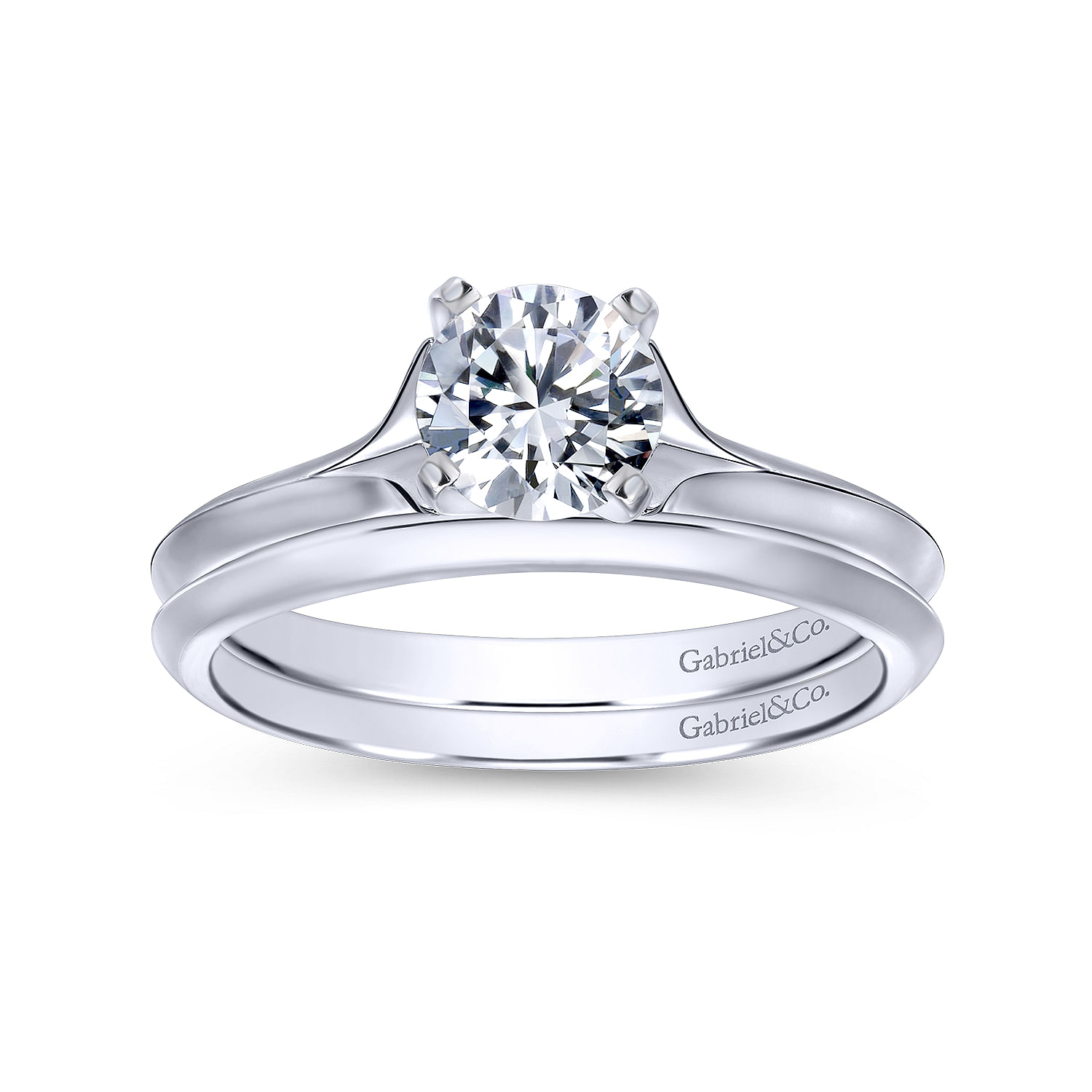 14k White Gold Straight Wedding Band angle 4 14k White Gold Straight Wedding Band angle 4