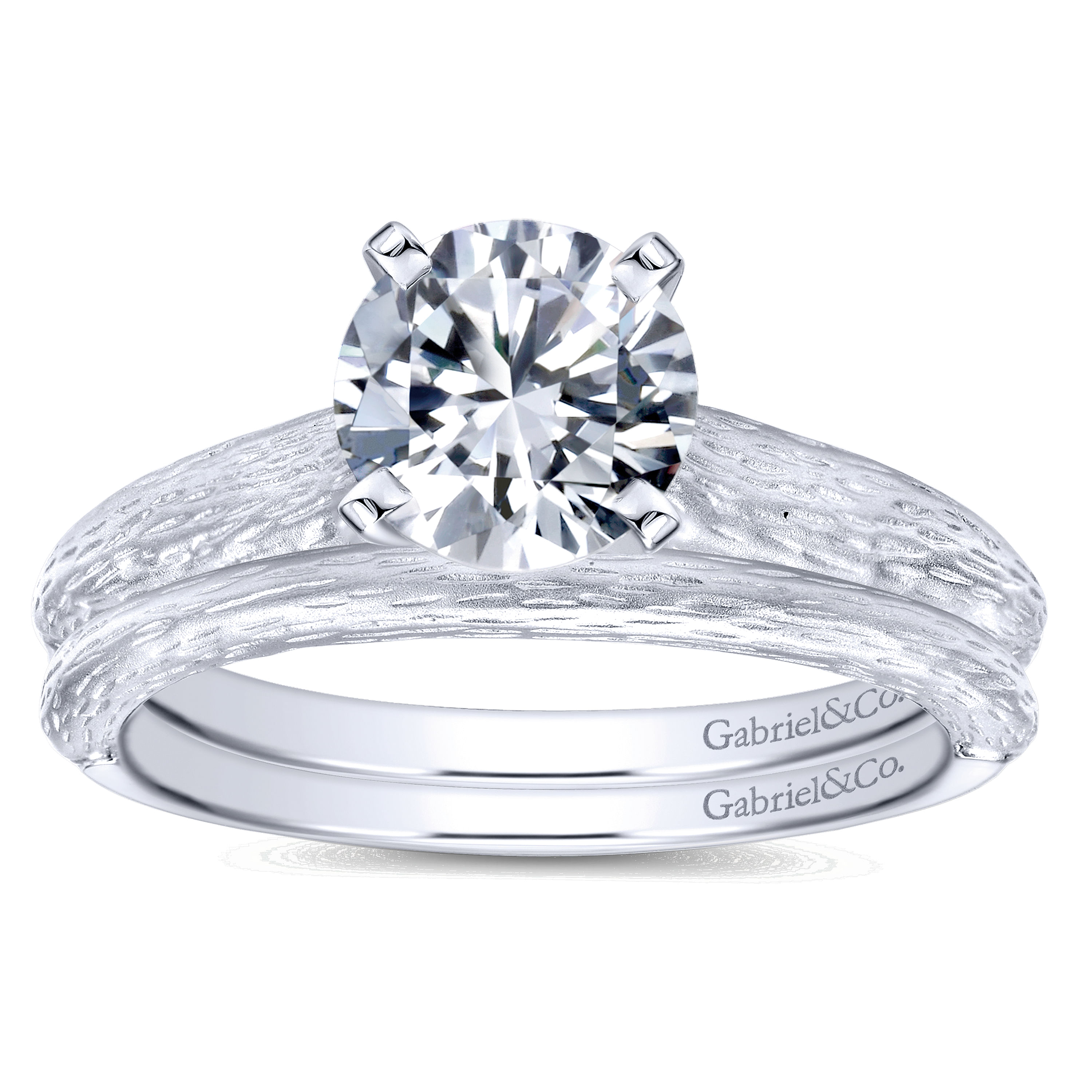 14k White Gold Straight Wedding Band angle 4 14k White Gold Straight Wedding Band angle 4