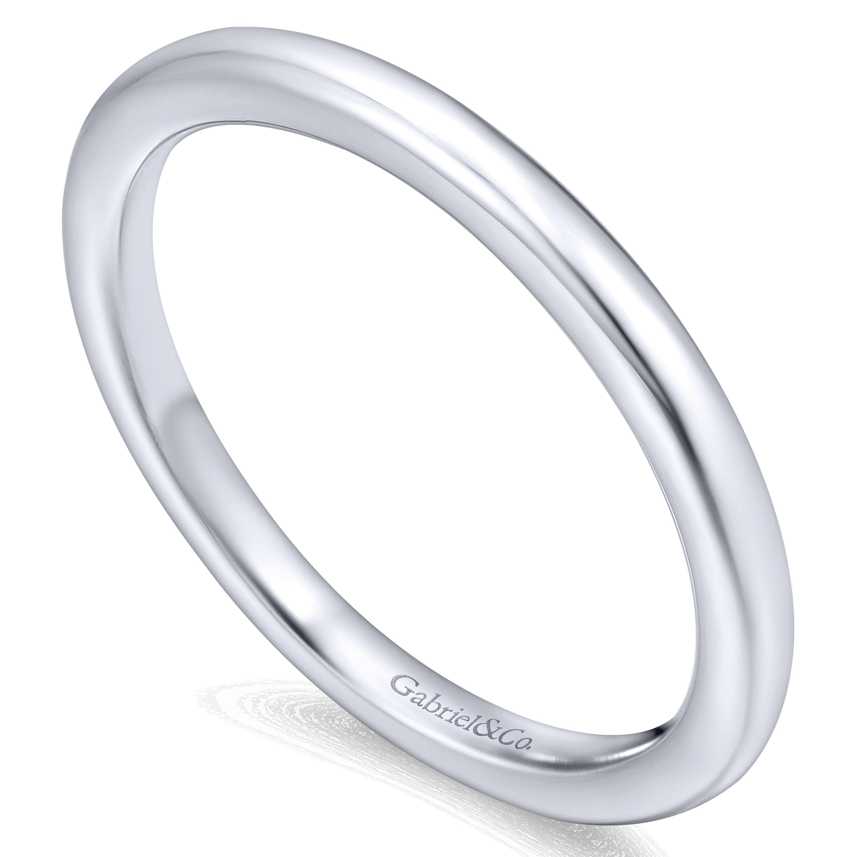 14k White Gold Straight Wedding Band angle 3 14k White Gold Straight Wedding Band angle 3