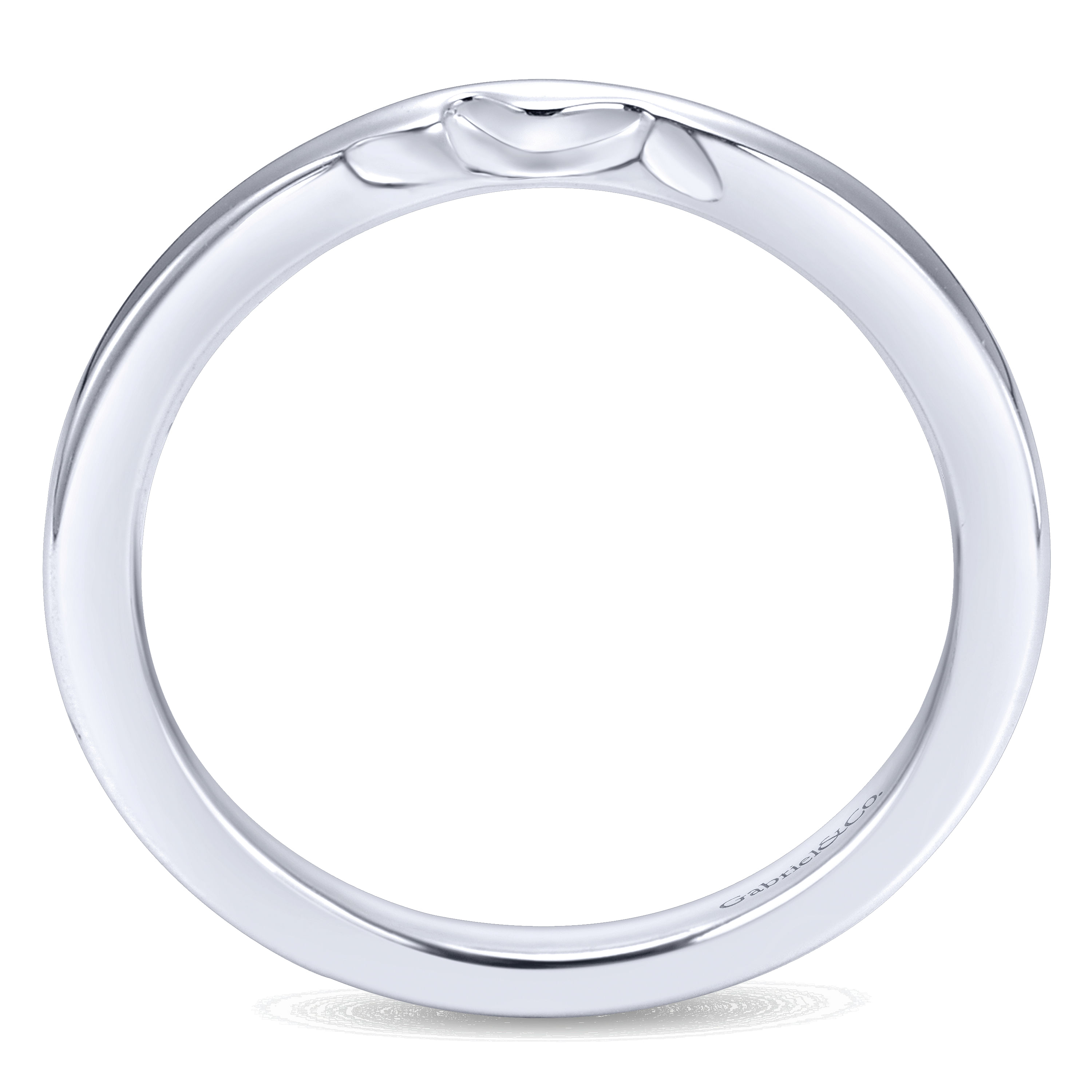 14k White Gold Straight Wedding Band angle 2 14k White Gold Straight Wedding Band angle 2