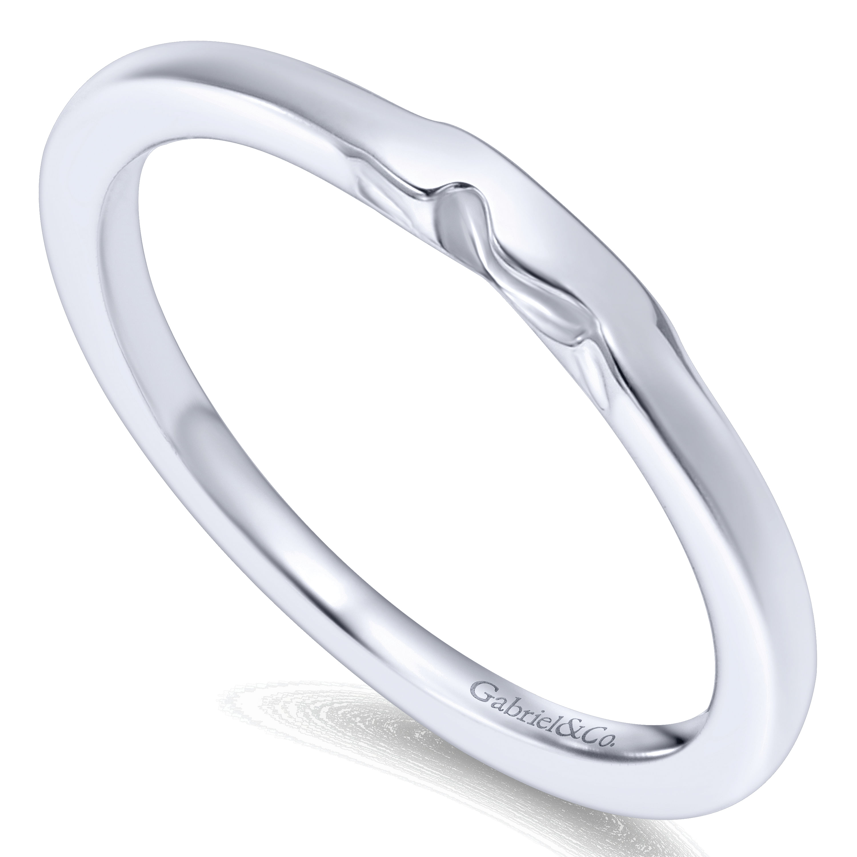 14k White Gold Straight Wedding Band angle 3 14k White Gold Straight Wedding Band angle 3