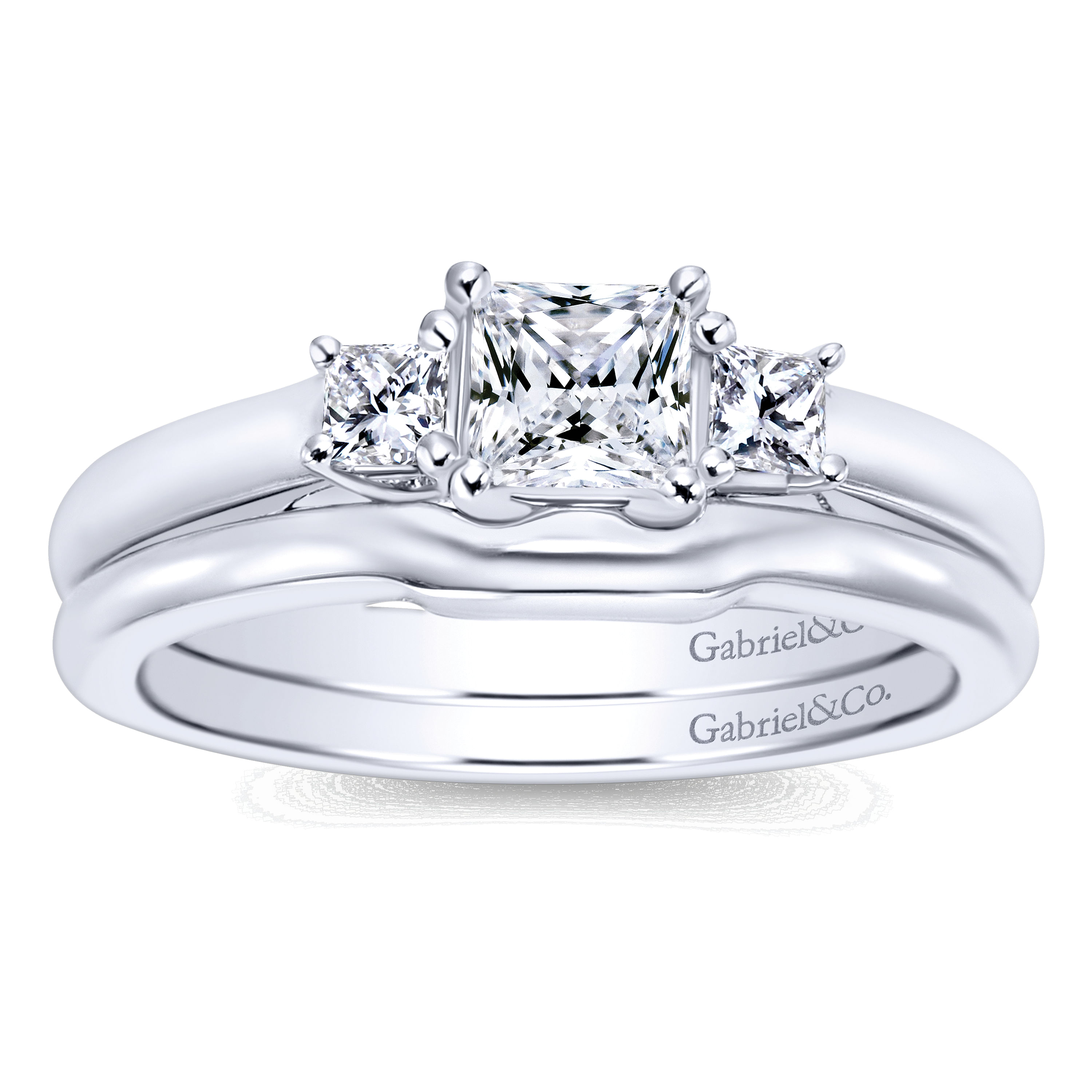 14k White Gold Straight Wedding Band angle 4 14k White Gold Straight Wedding Band angle 4