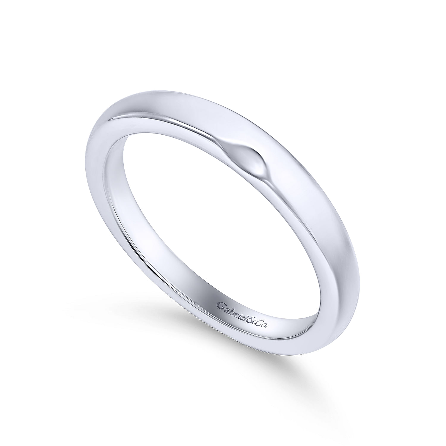 14k White Gold Straight Wedding Band angle 3 14k White Gold Straight Wedding Band angle 3