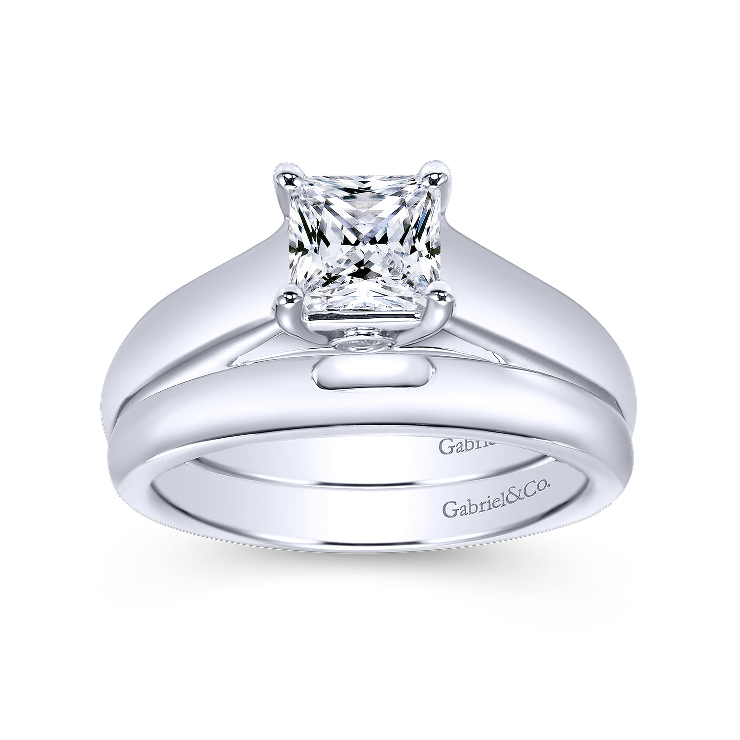 14k White Gold Straight Wedding Band angle 4 14k White Gold Straight Wedding Band angle 4