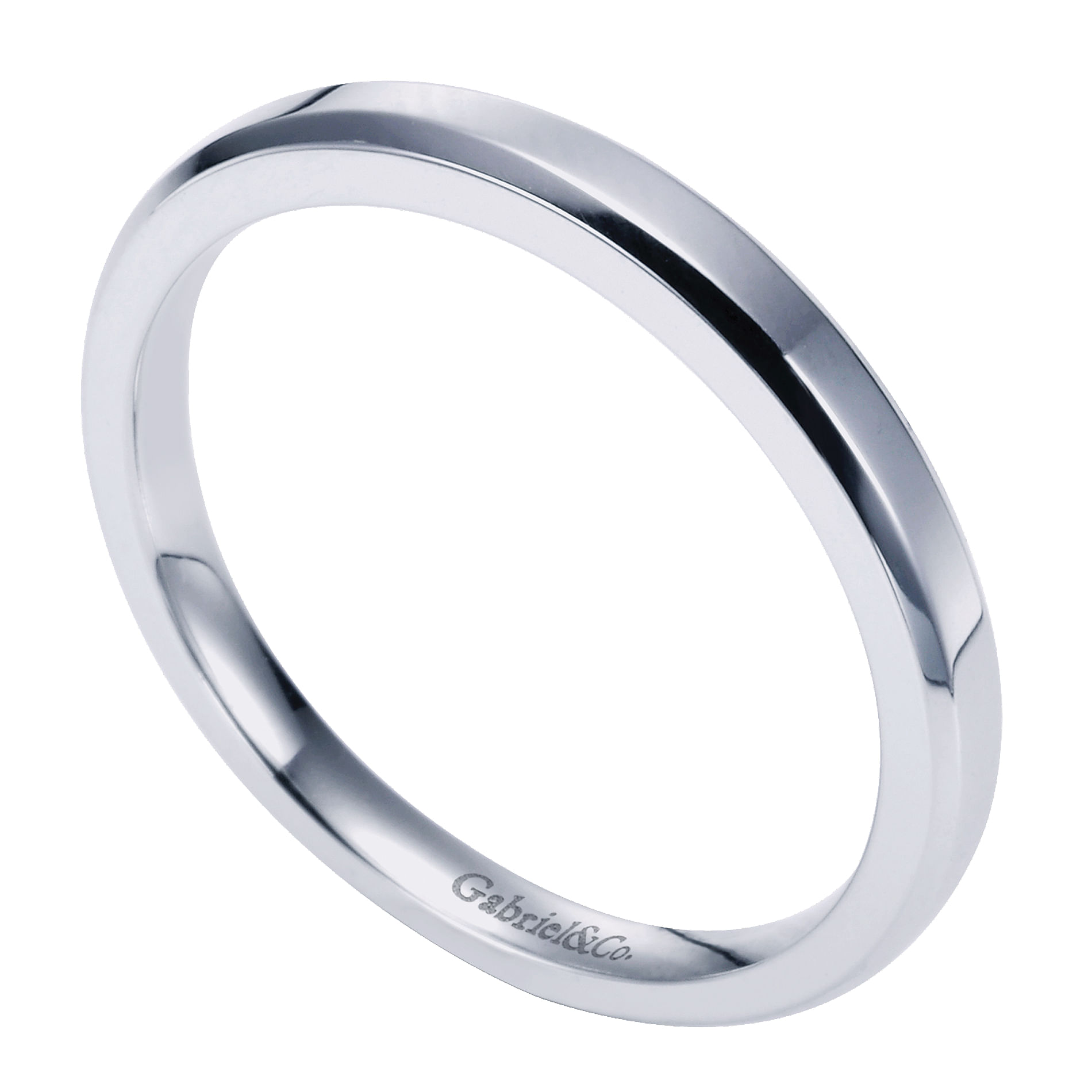 14k White Gold Straight Wedding Band angle 3 14k White Gold Straight Wedding Band angle 3