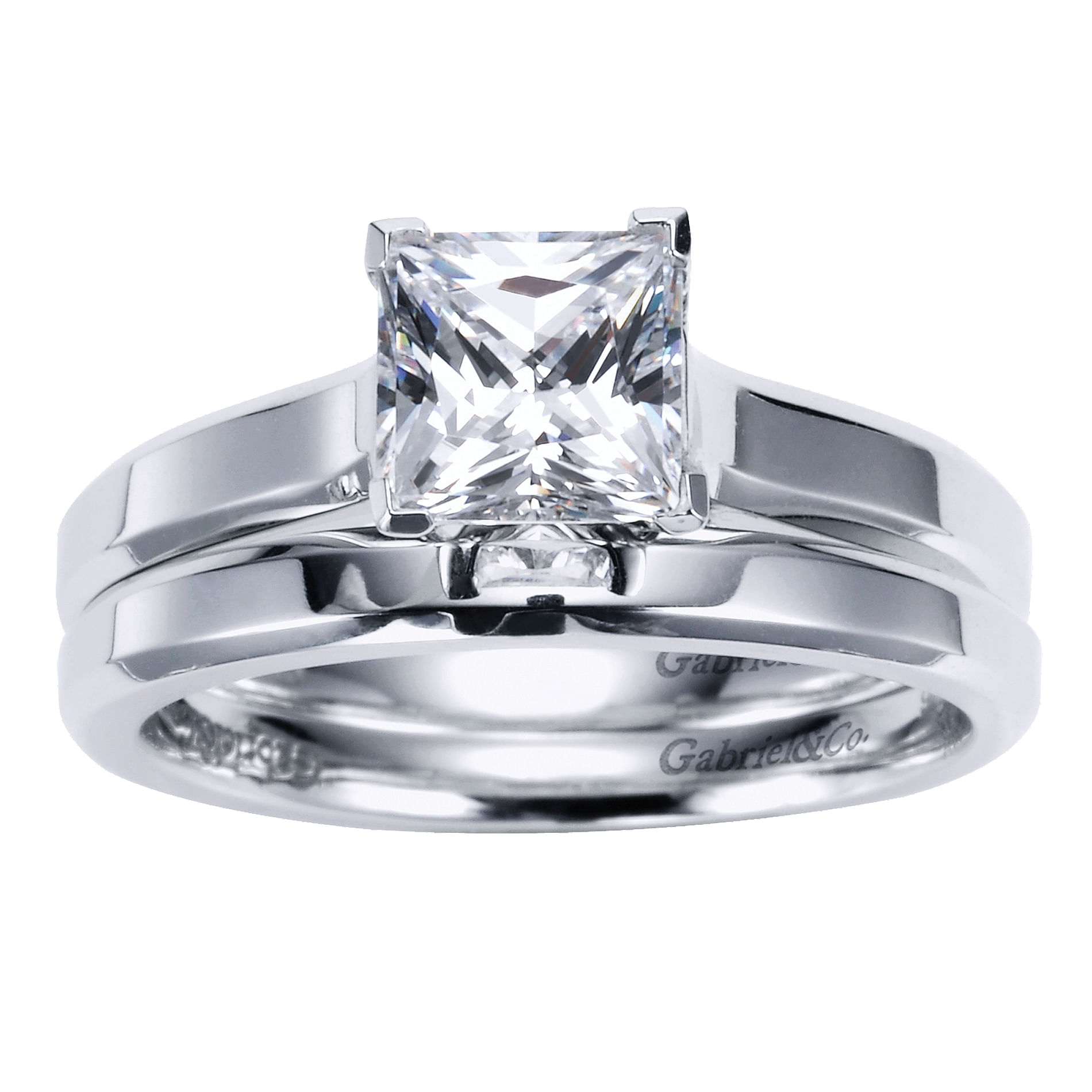 14k White Gold Straight Wedding Band angle 4 14k White Gold Straight Wedding Band angle 4