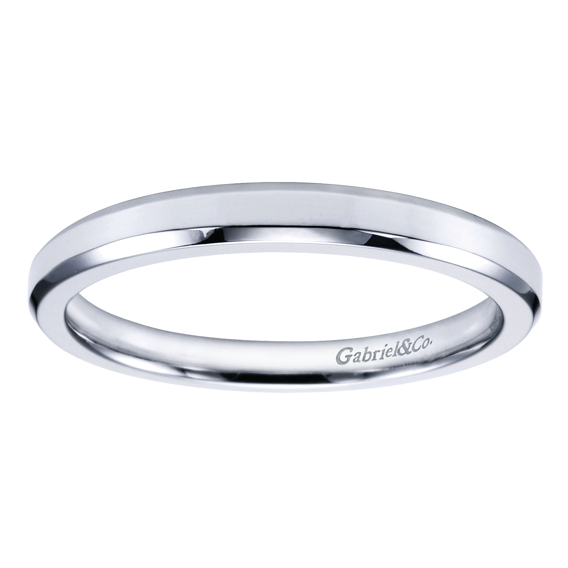14k White Gold Straight Wedding Band angle 5 14k White Gold Straight Wedding Band angle 5