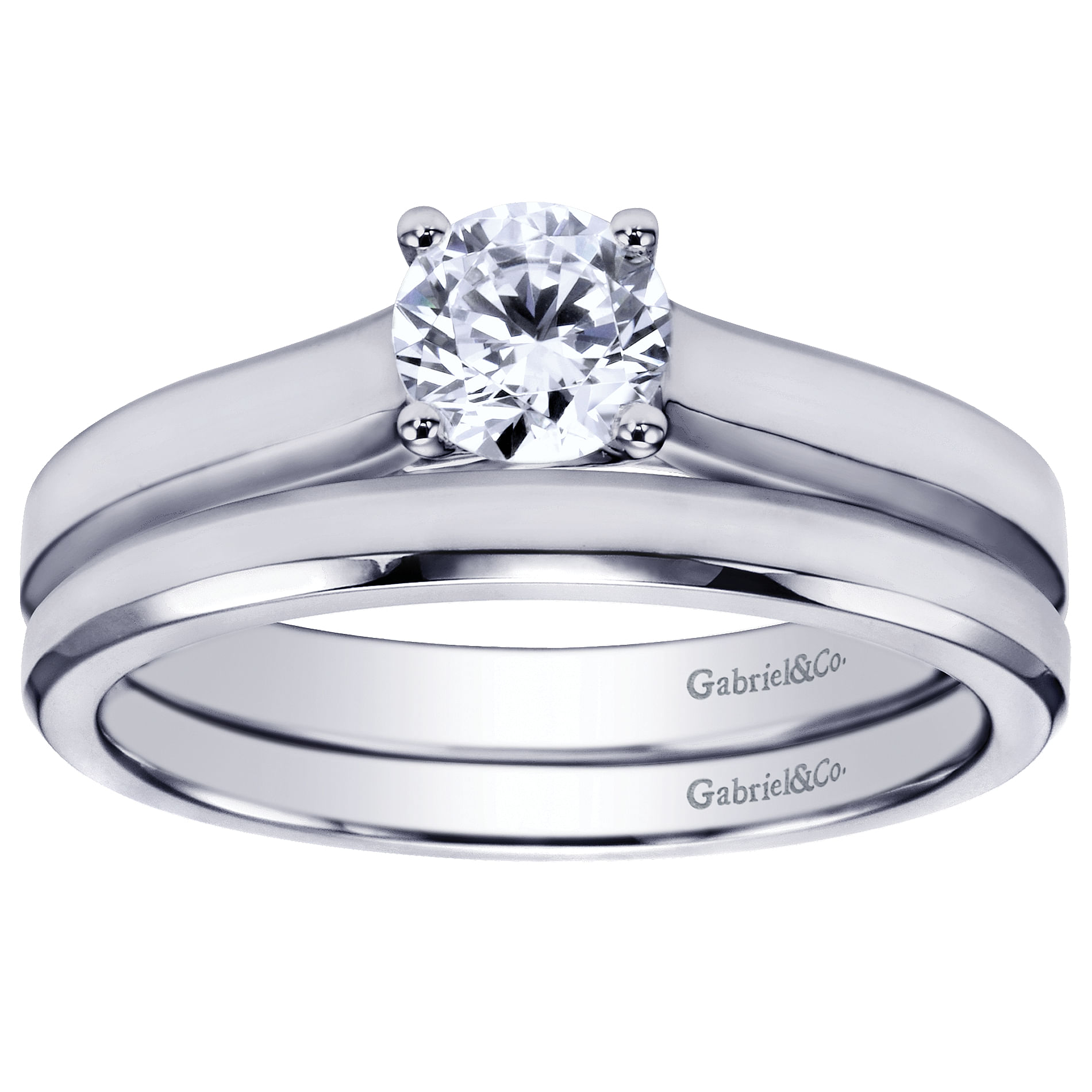 14k White Gold Straight Wedding Band angle 4 14k White Gold Straight Wedding Band angle 4