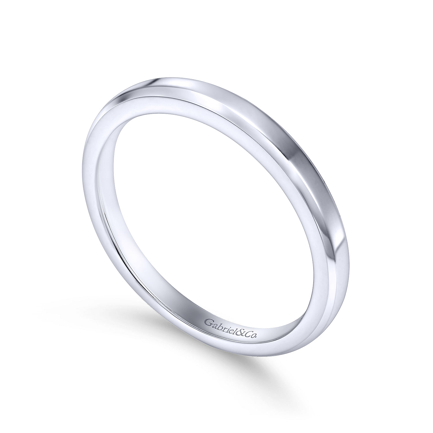 14k White Gold Straight Wedding Band angle 3 14k White Gold Straight Wedding Band angle 3