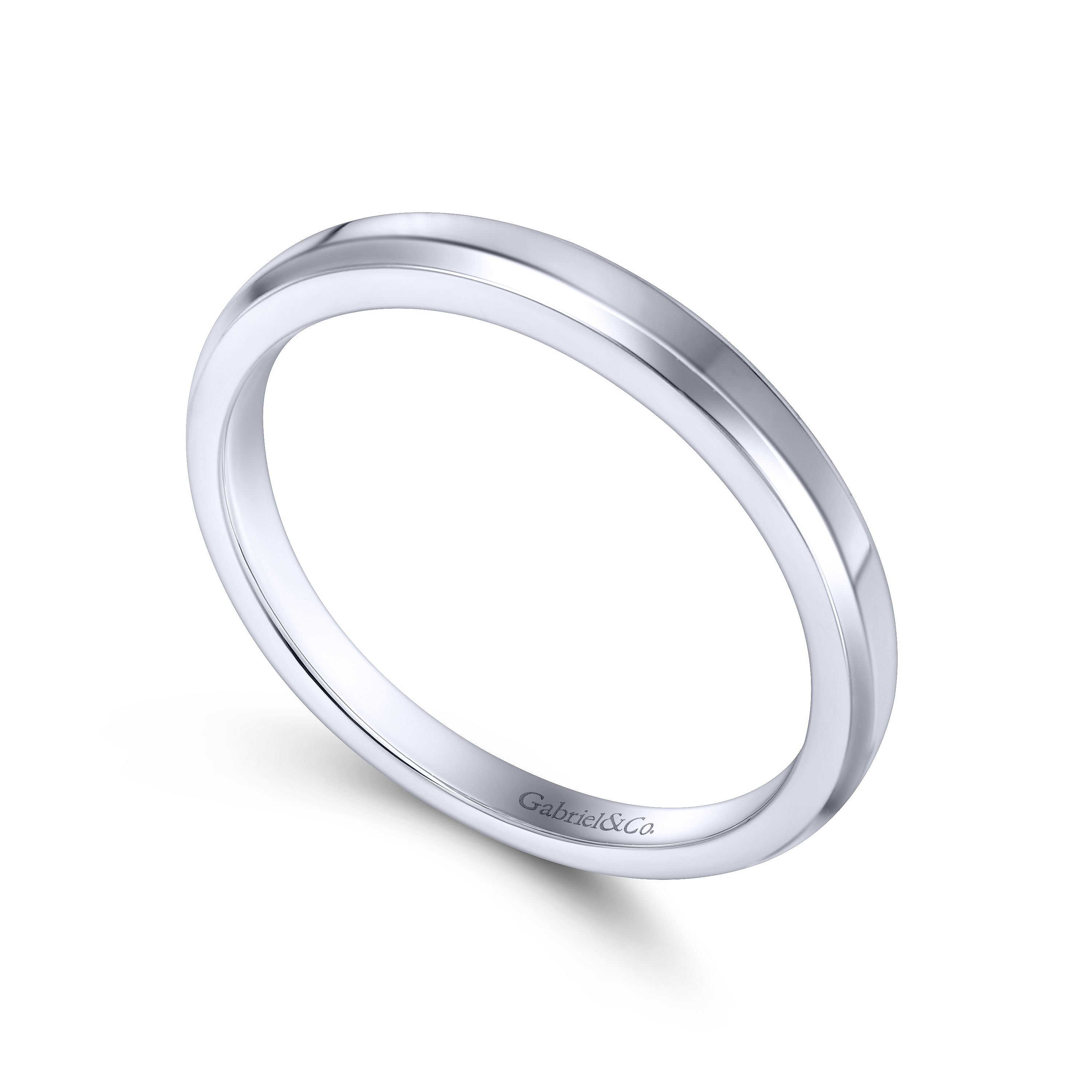 14k White Gold Straight Wedding Band angle 3 14k White Gold Straight Wedding Band angle 3