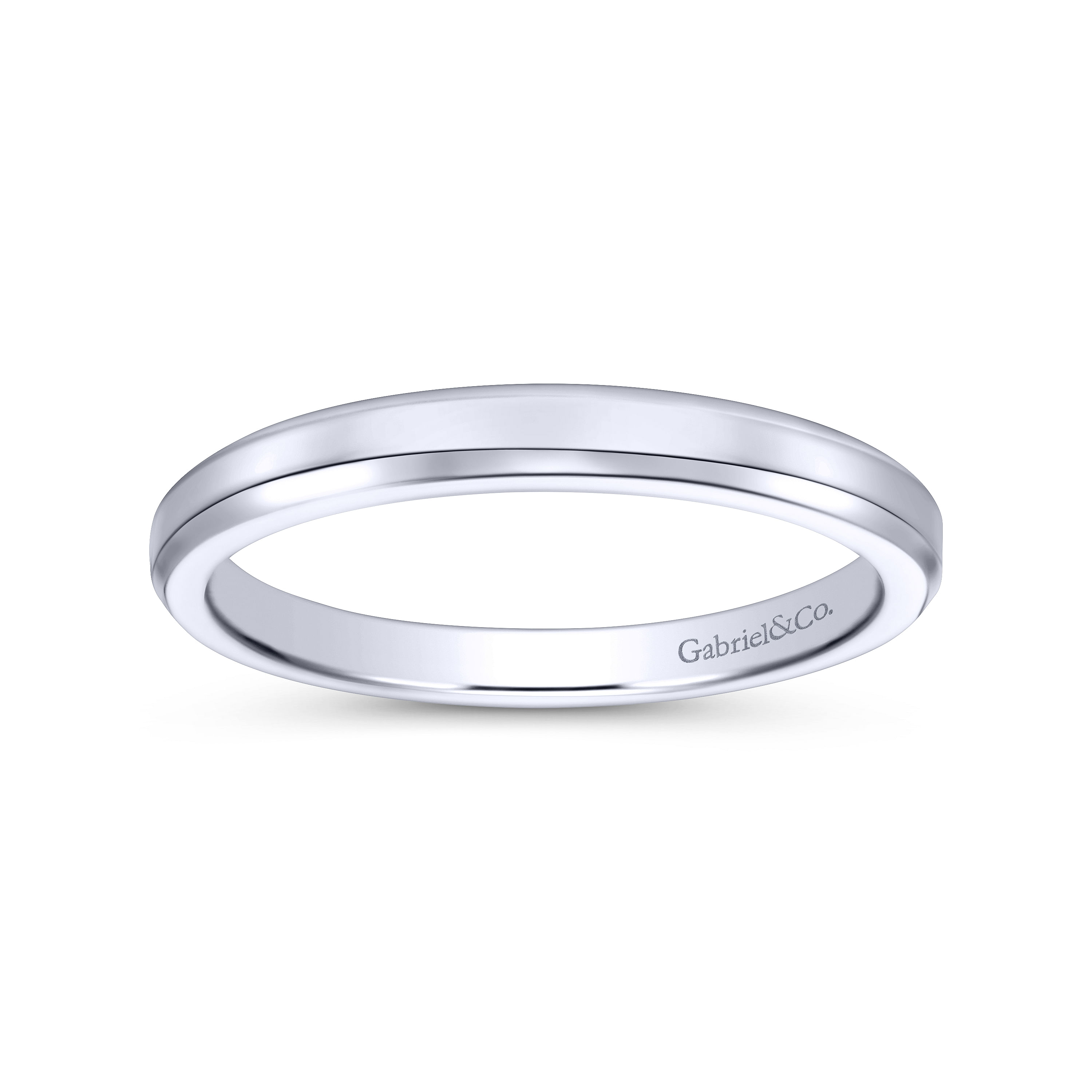 14k White Gold Straight Wedding Band angle 5 14k White Gold Straight Wedding Band angle 5
