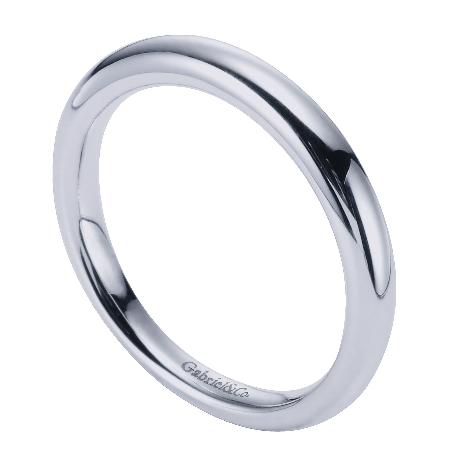 14k White Gold Straight Wedding Band angle 3 14k White Gold Straight Wedding Band angle 3