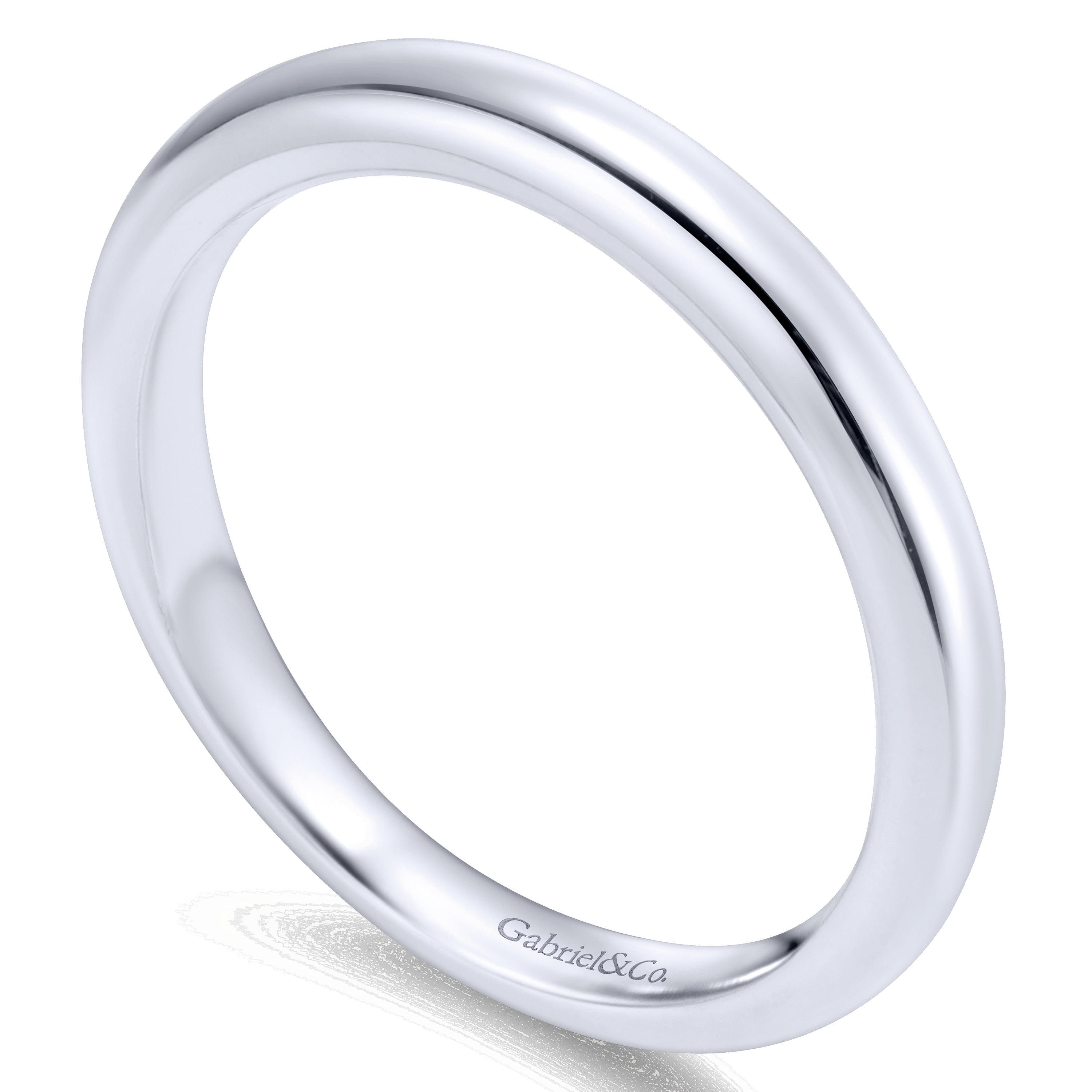 14k White Gold Straight Wedding Band angle 3 14k White Gold Straight Wedding Band angle 3