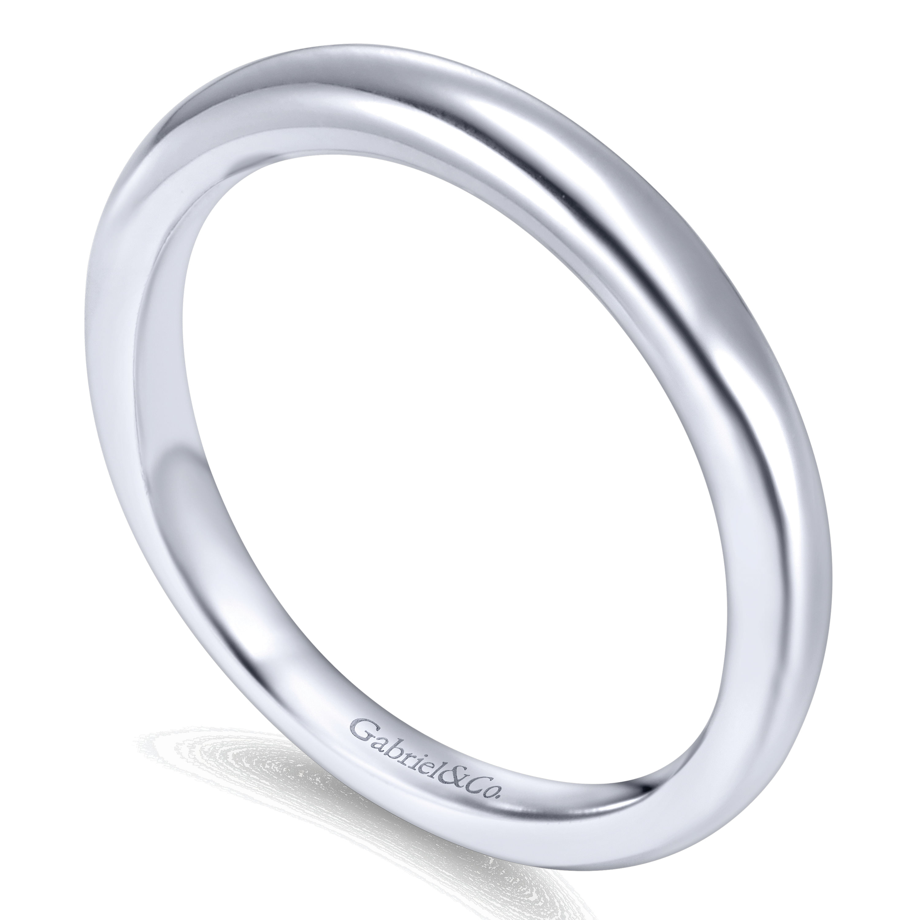 14k White Gold Straight Wedding Band angle 3 14k White Gold Straight Wedding Band angle 3