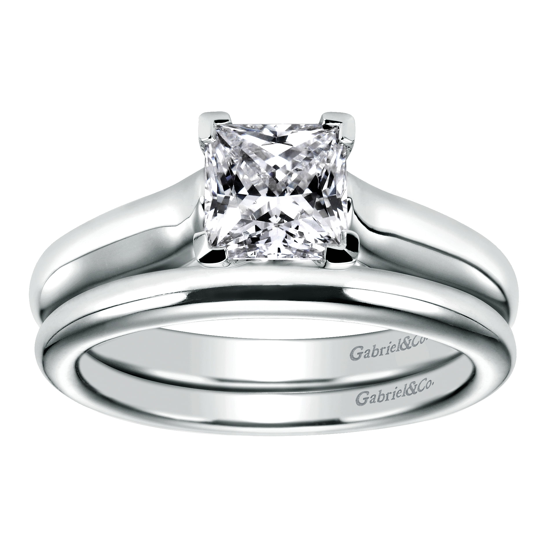14k White Gold Straight Wedding Band angle 4 14k White Gold Straight Wedding Band angle 4