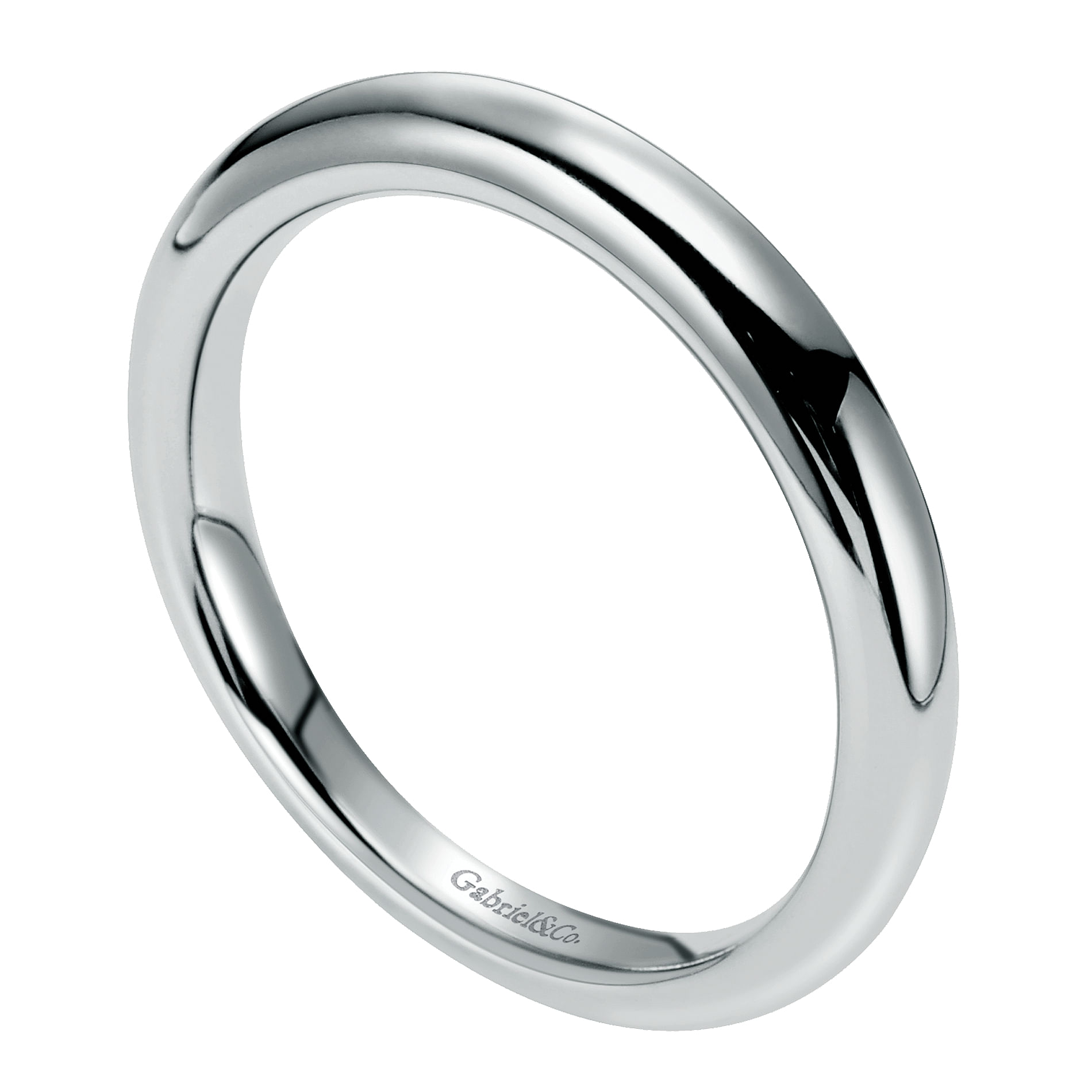 14k White Gold Straight Wedding Band angle 3 14k White Gold Straight Wedding Band angle 3