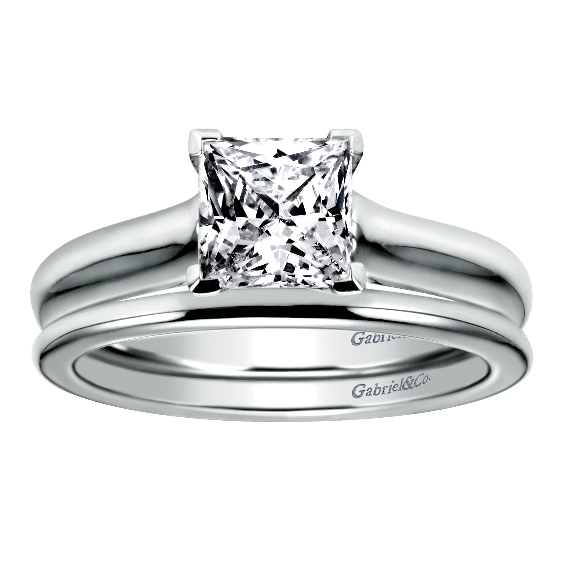 14k White Gold Straight Wedding Band angle 4 14k White Gold Straight Wedding Band angle 4