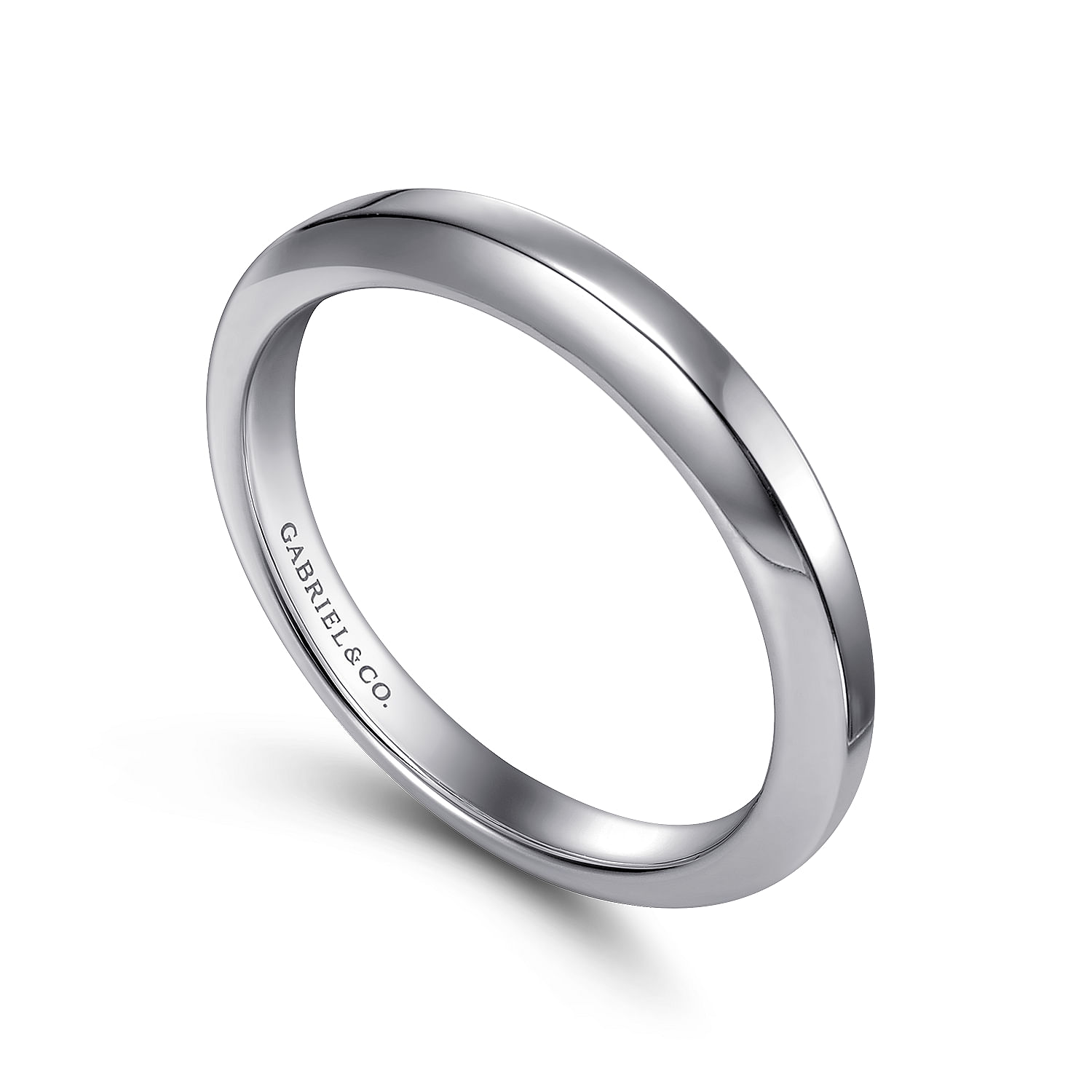 14k White Gold Straight Wedding Band angle 3 14k White Gold Straight Wedding Band angle 3