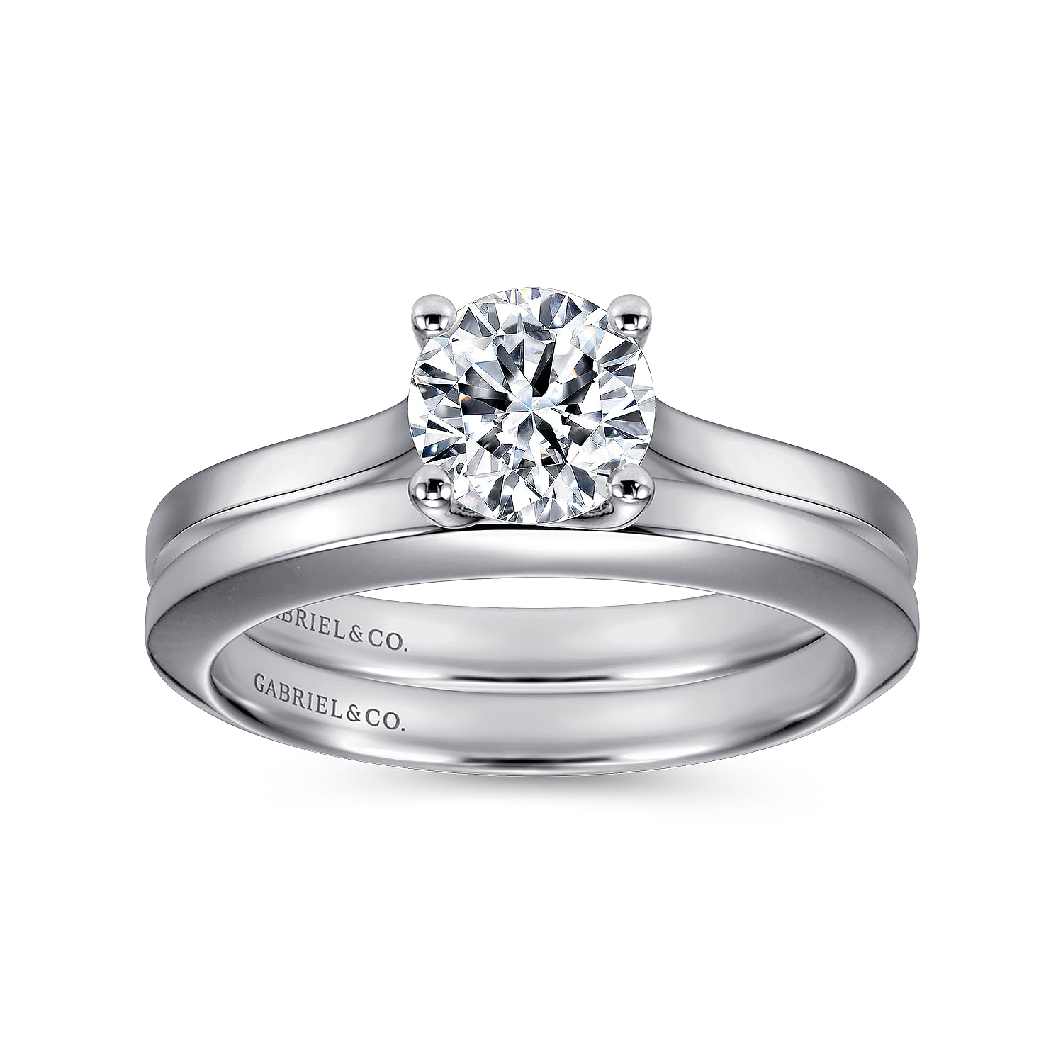 14k White Gold Straight Wedding Band angle 4 14k White Gold Straight Wedding Band angle 4