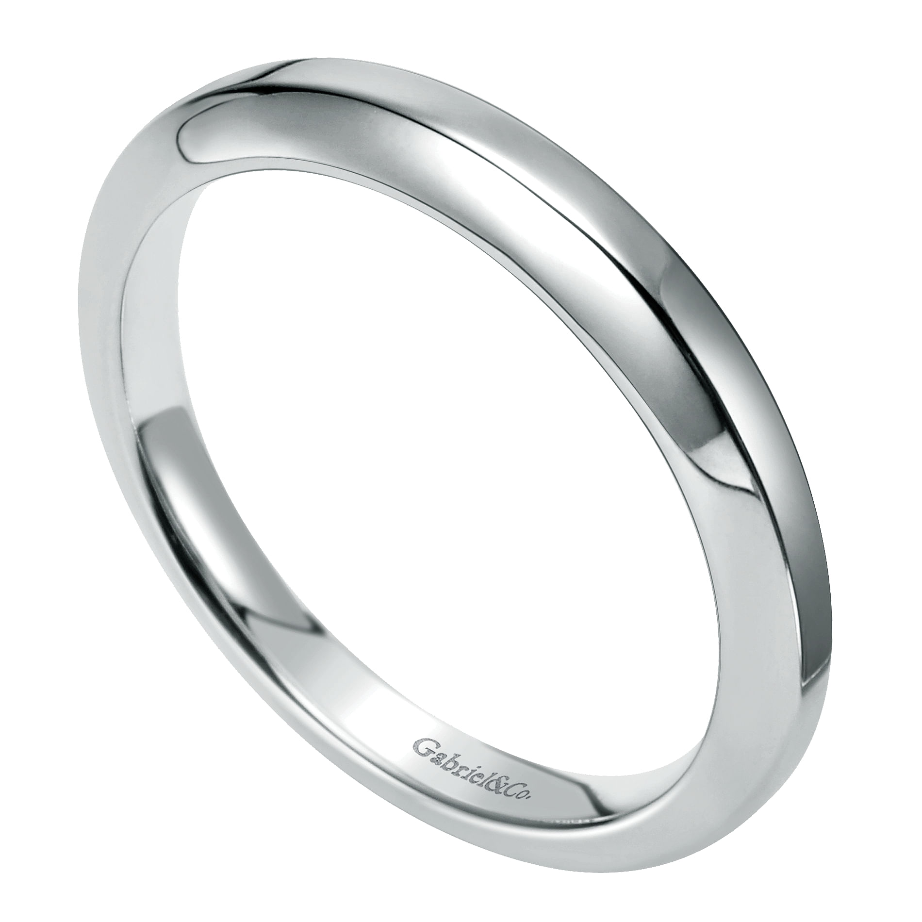 14k White Gold Straight Wedding Band angle 3 14k White Gold Straight Wedding Band angle 3