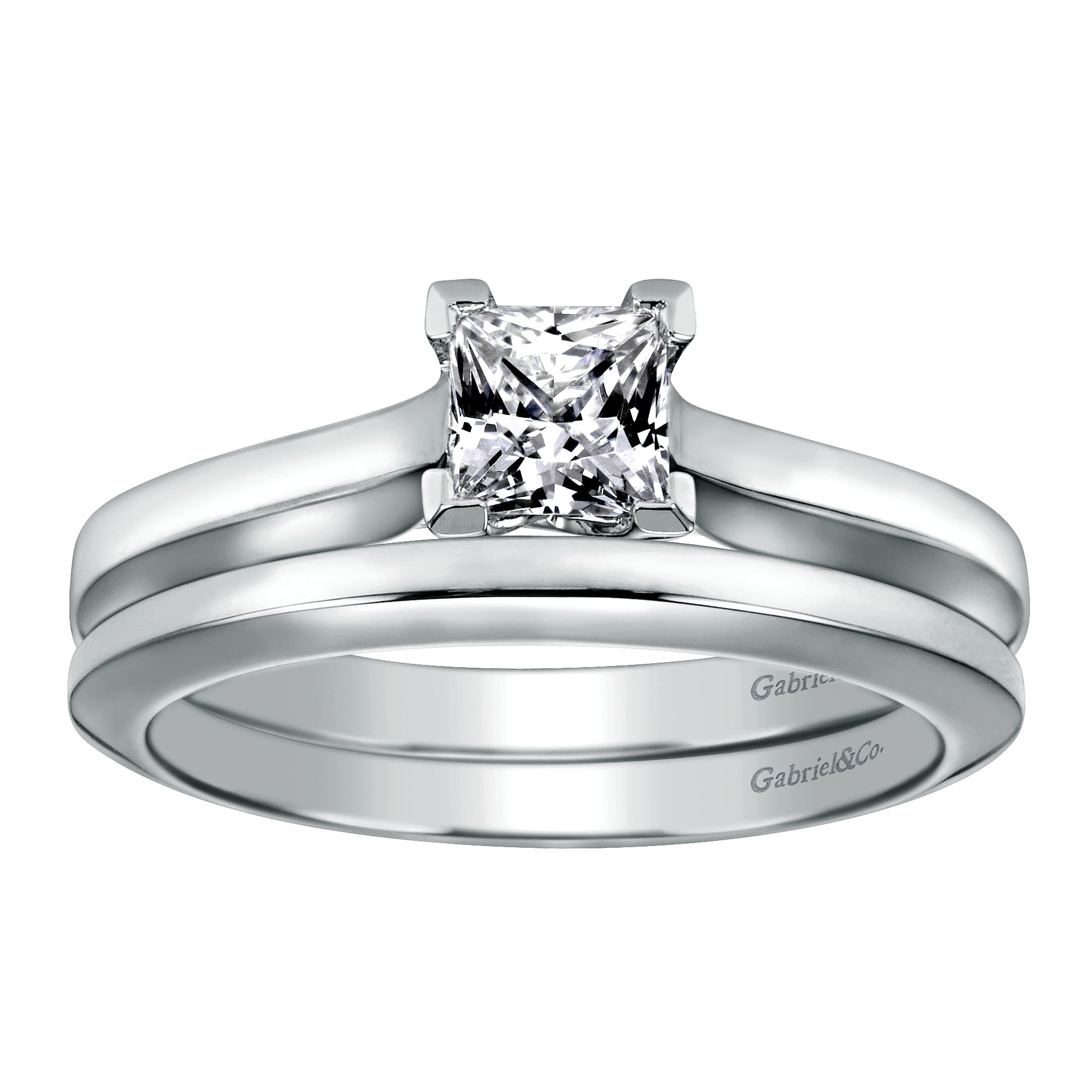 14k White Gold Straight Wedding Band angle 4 14k White Gold Straight Wedding Band angle 4