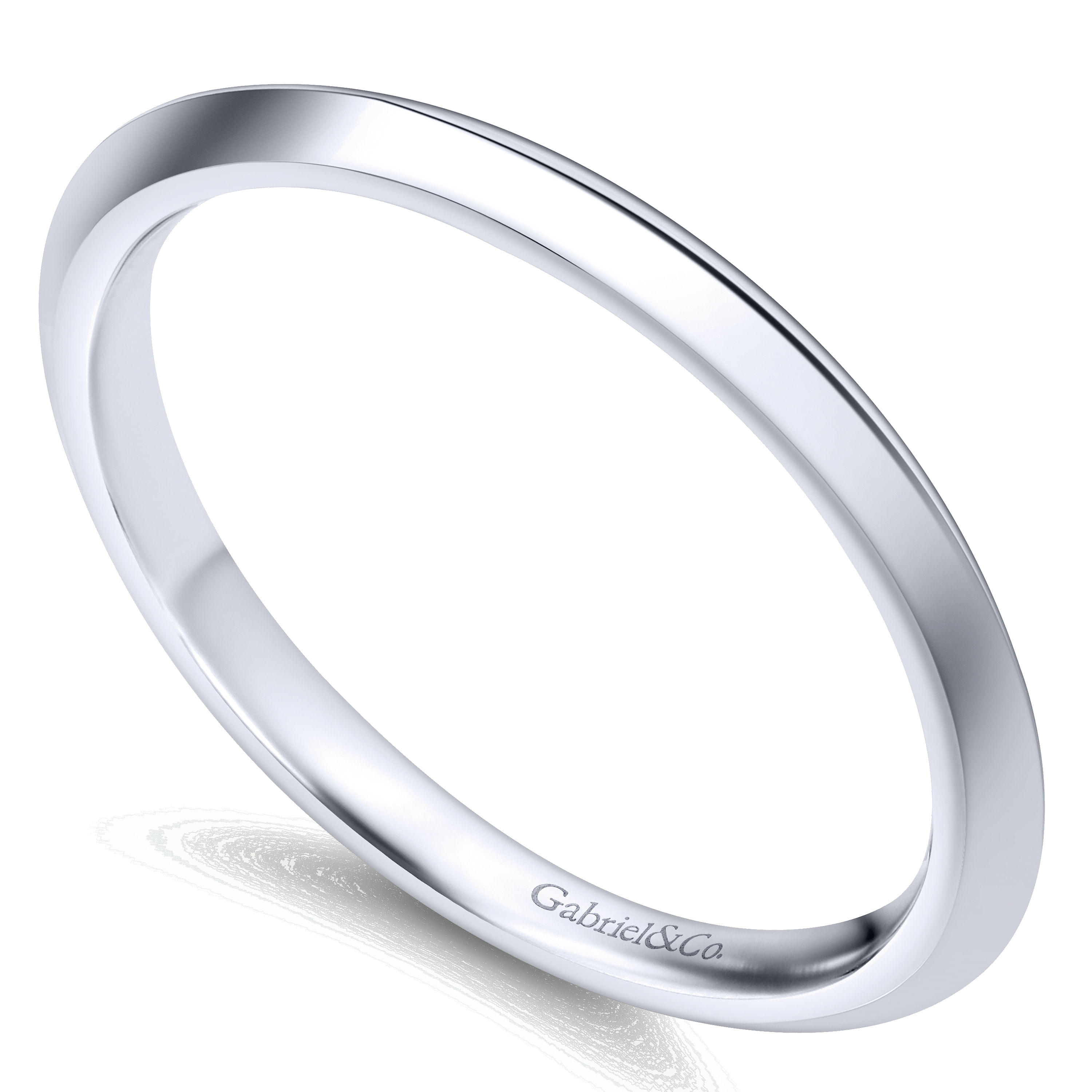 14k White Gold Straight Wedding Band angle 3 14k White Gold Straight Wedding Band angle 3