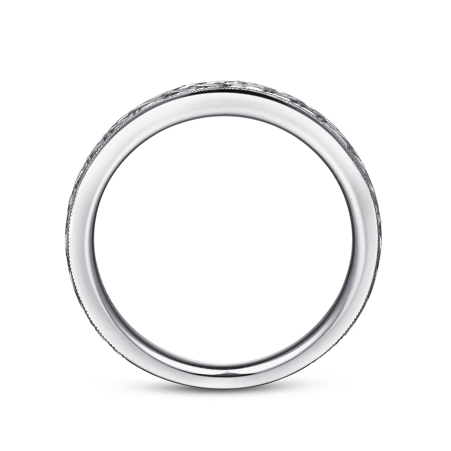 14k White Gold Straight Wedding Band angle 2 14k White Gold Straight Wedding Band angle 2