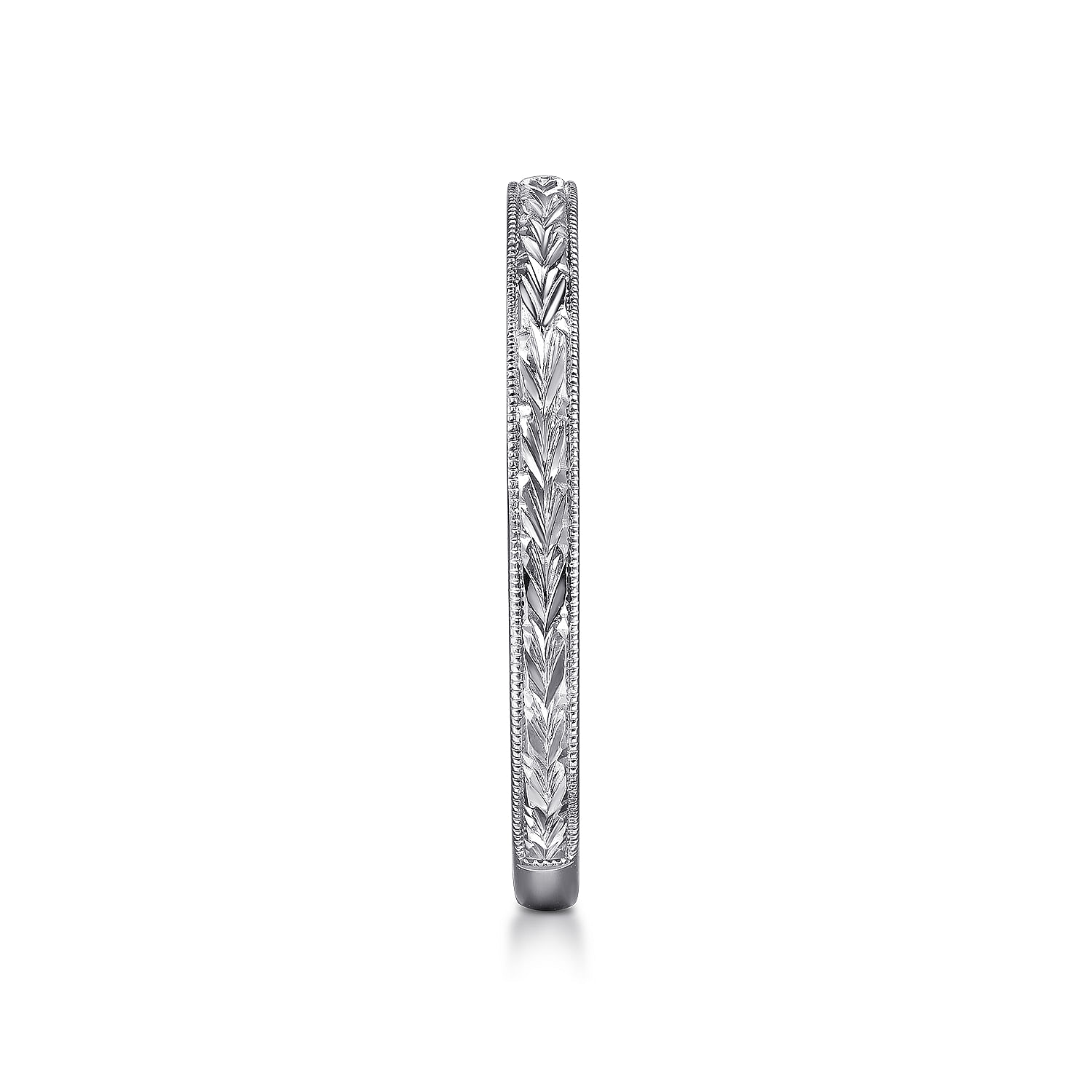 14k White Gold Straight Wedding Band angle 5 14k White Gold Straight Wedding Band angle 5