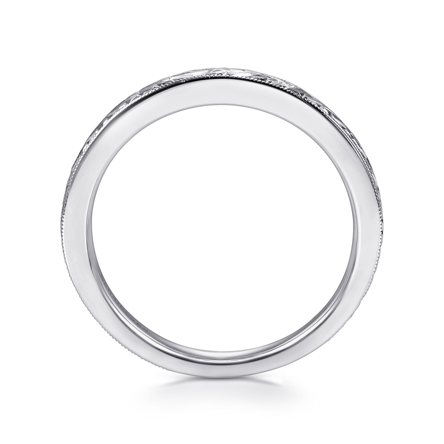 14k White Gold Straight Wedding Band angle 2 14k White Gold Straight Wedding Band angle 2