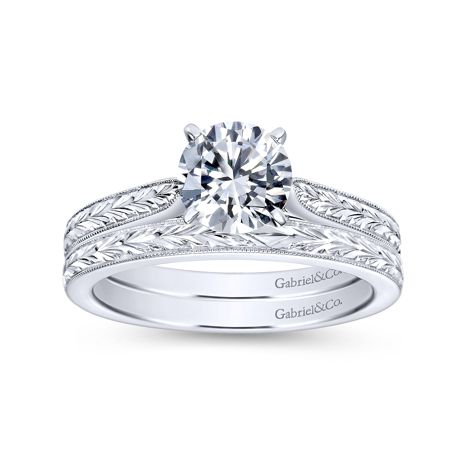 14k White Gold Straight Wedding Band angle 4 14k White Gold Straight Wedding Band angle 4