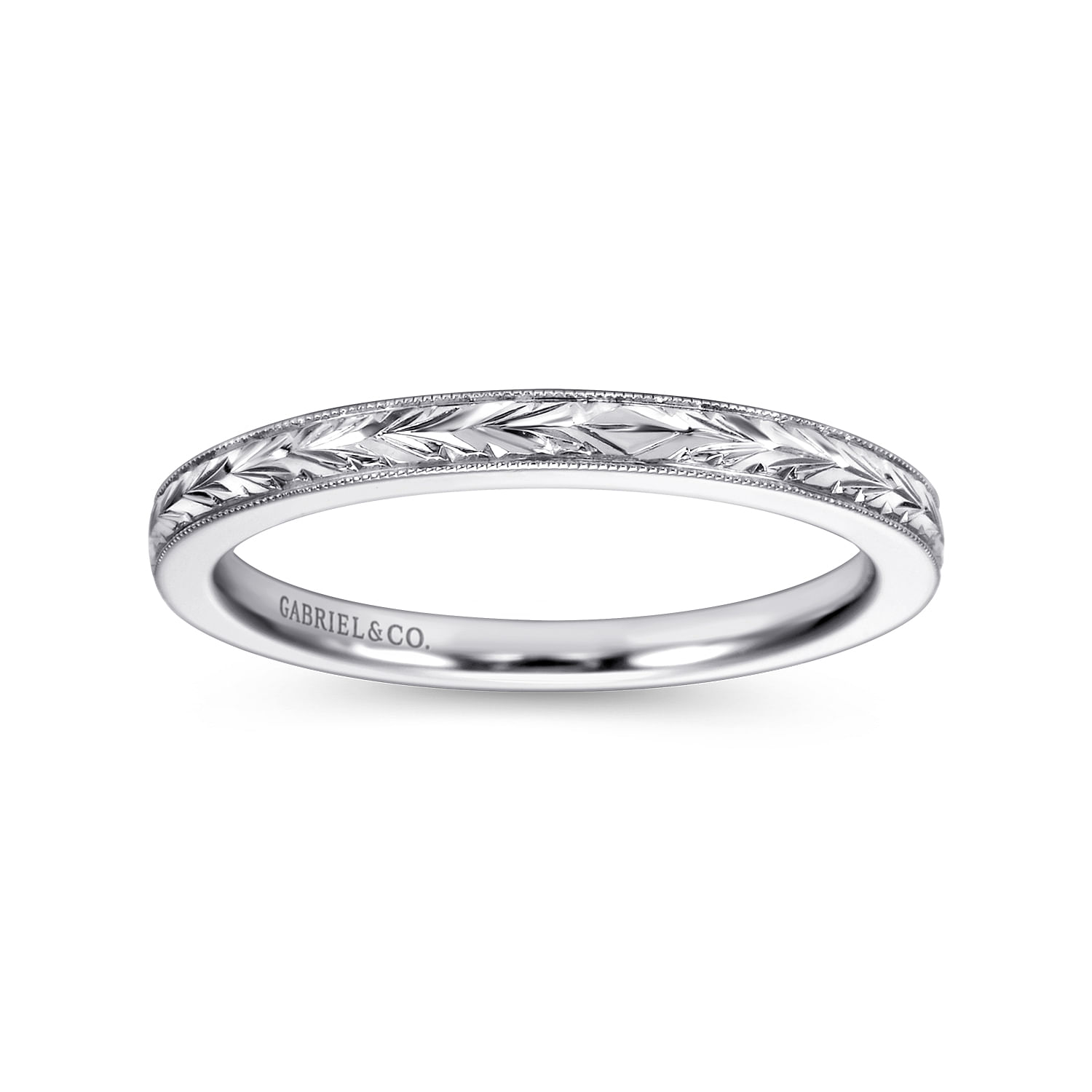 14k White Gold Straight Wedding Band angle 5 14k White Gold Straight Wedding Band angle 5