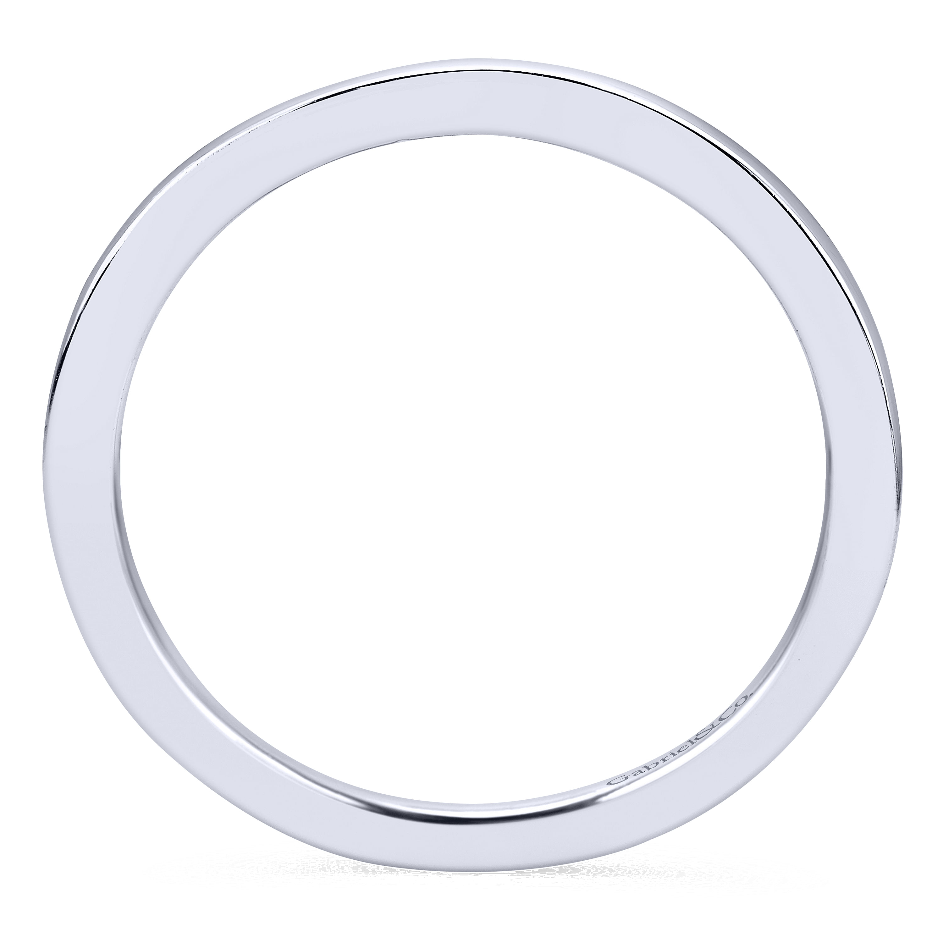 14k White Gold Straight Wedding Band angle 2 14k White Gold Straight Wedding Band angle 2