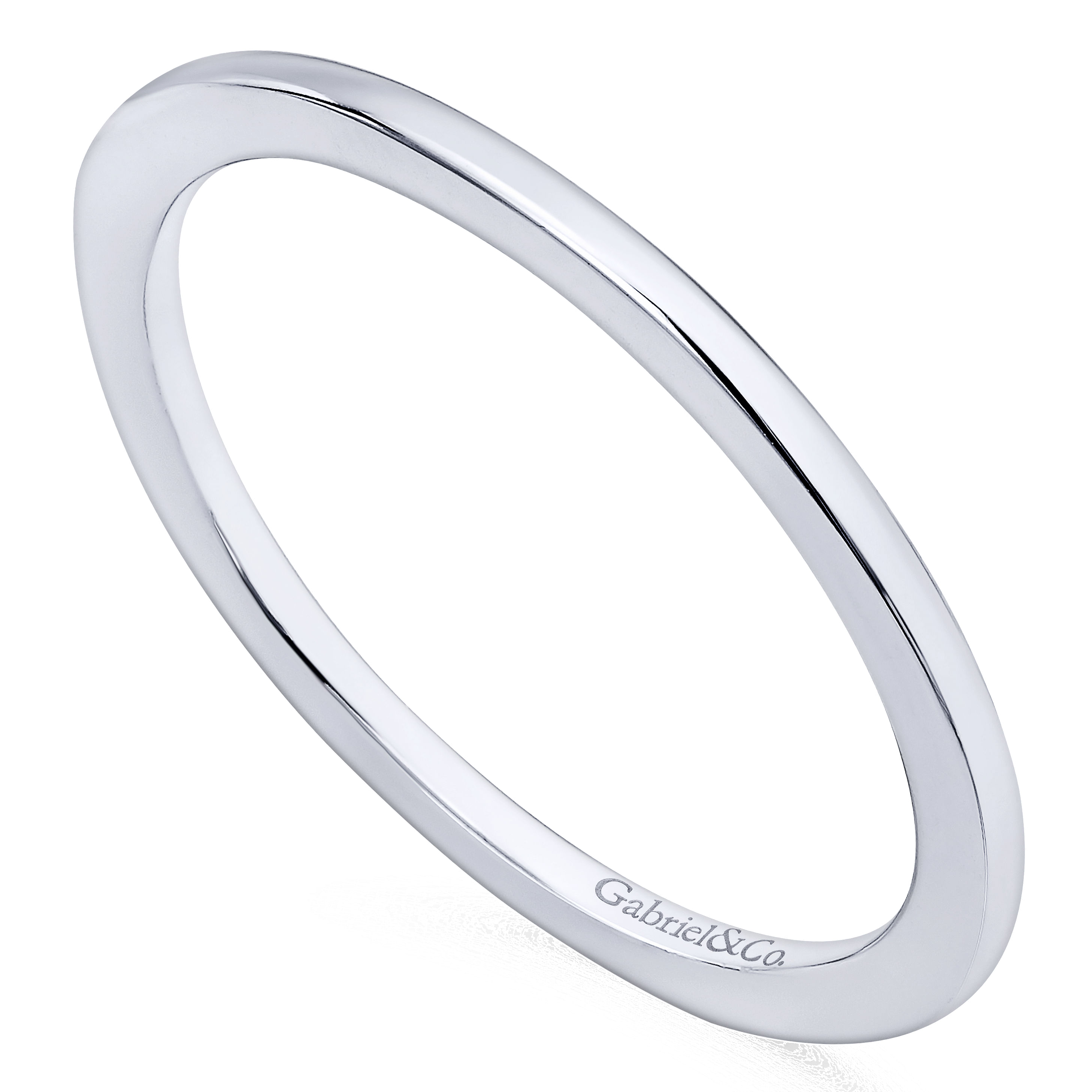 14k White Gold Straight Wedding Band angle 3 14k White Gold Straight Wedding Band angle 3