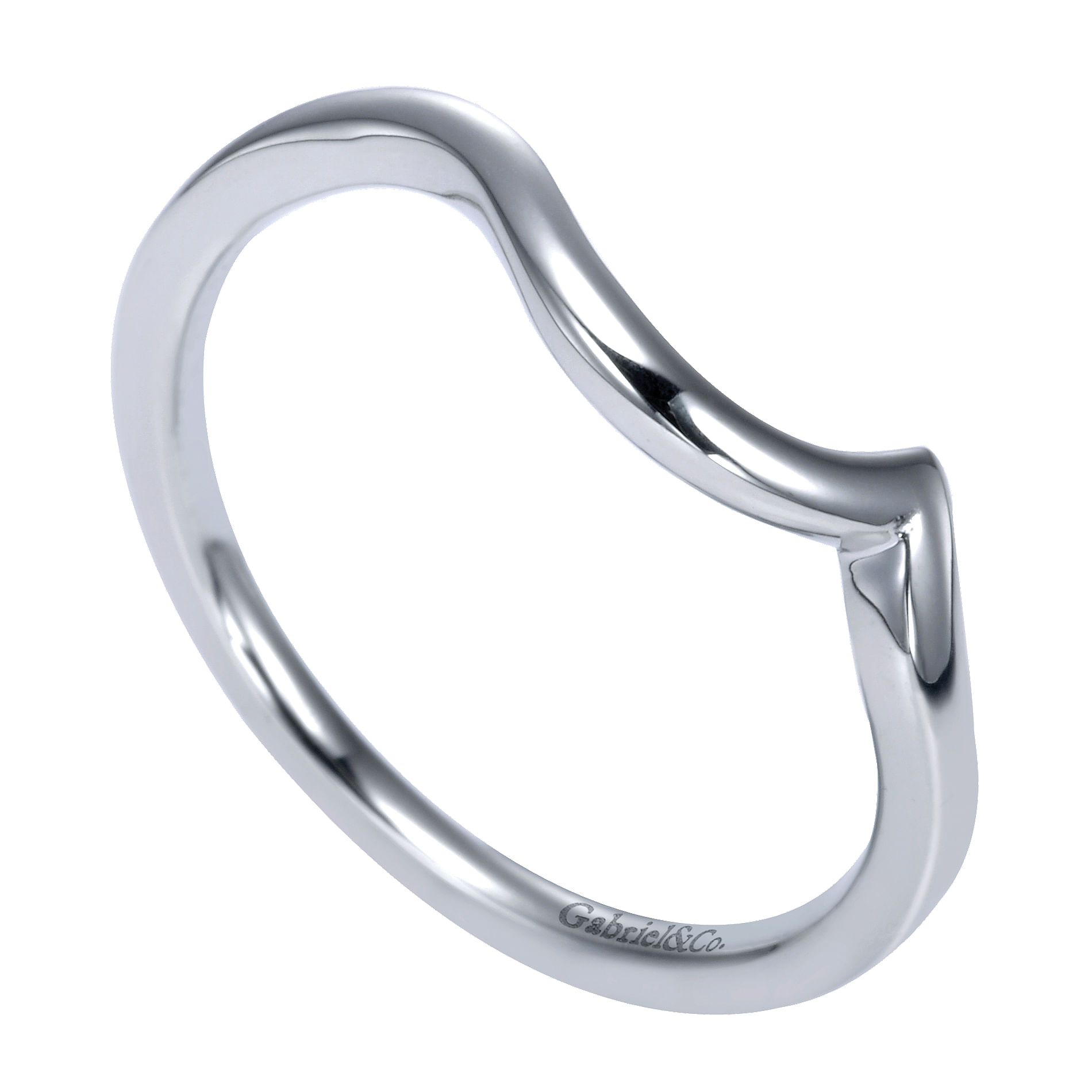 14k White Gold Straight Wedding Band angle 3 14k White Gold Straight Wedding Band angle 3