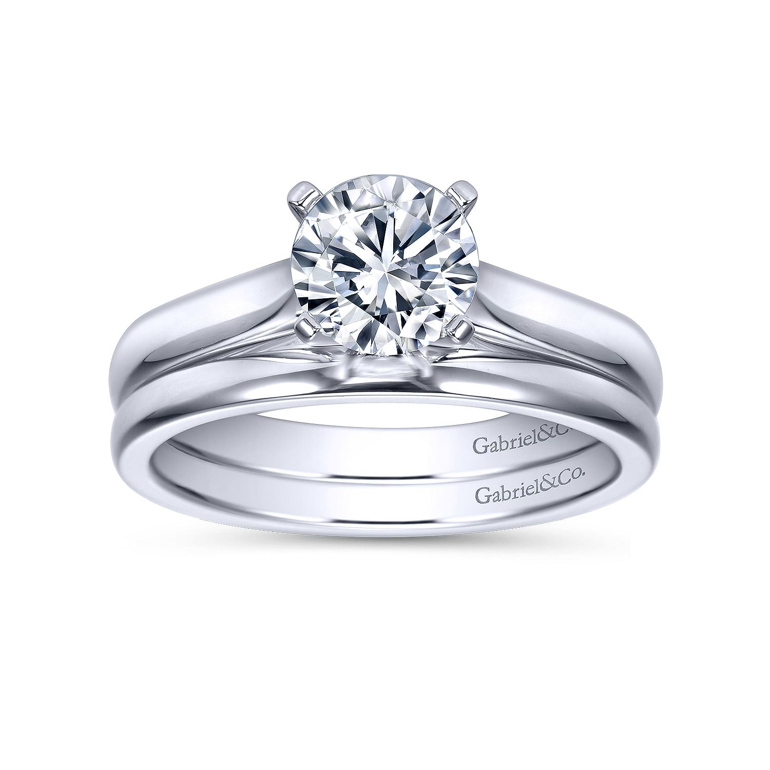 14k White Gold Straight Wedding Band angle 4 14k White Gold Straight Wedding Band angle 4